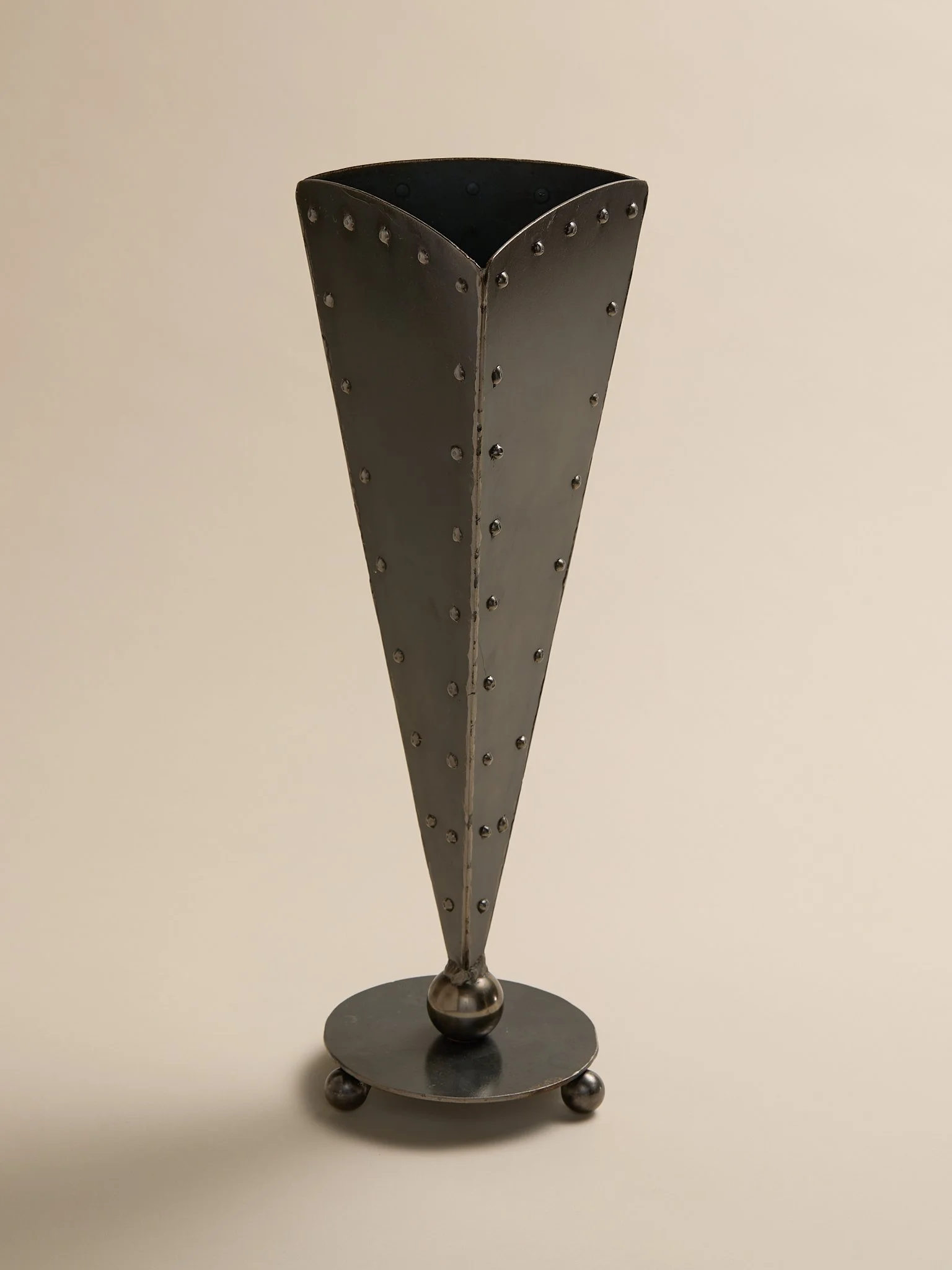 The Metal Sculptural Vintage Vase