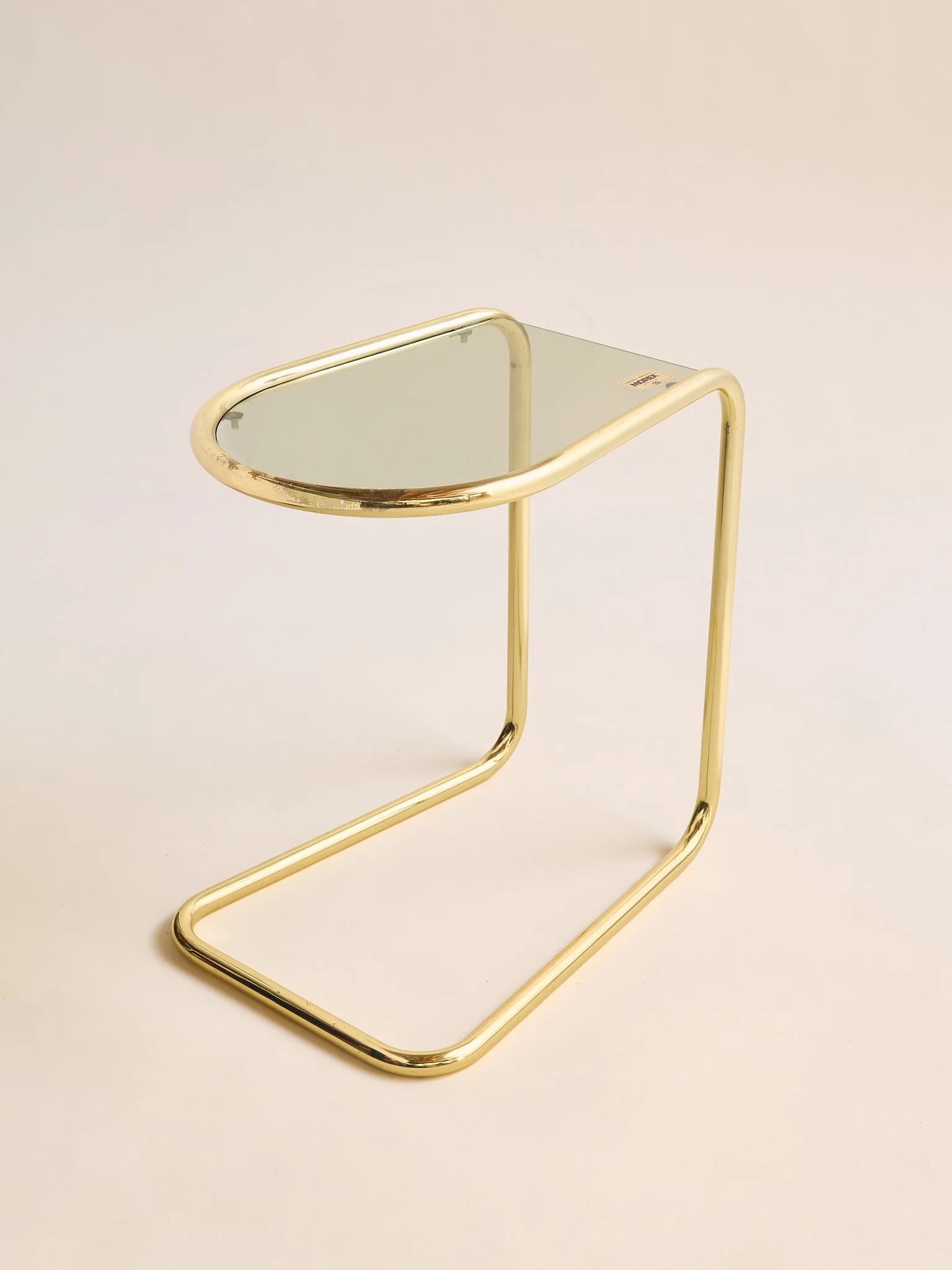 The Vintage Brass and Glass Side Table