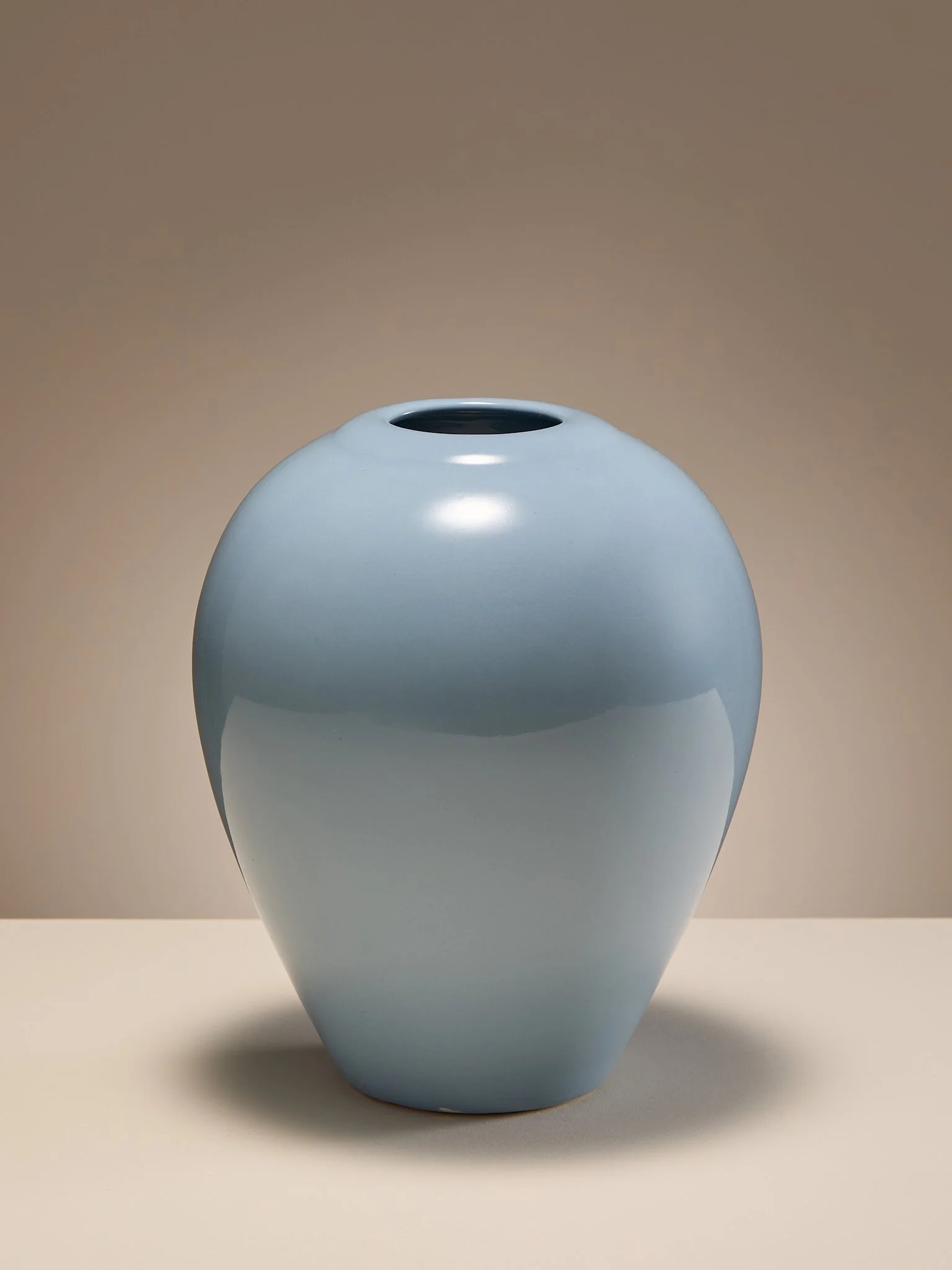 The Vintage Blue Glossy Ceramic Vase