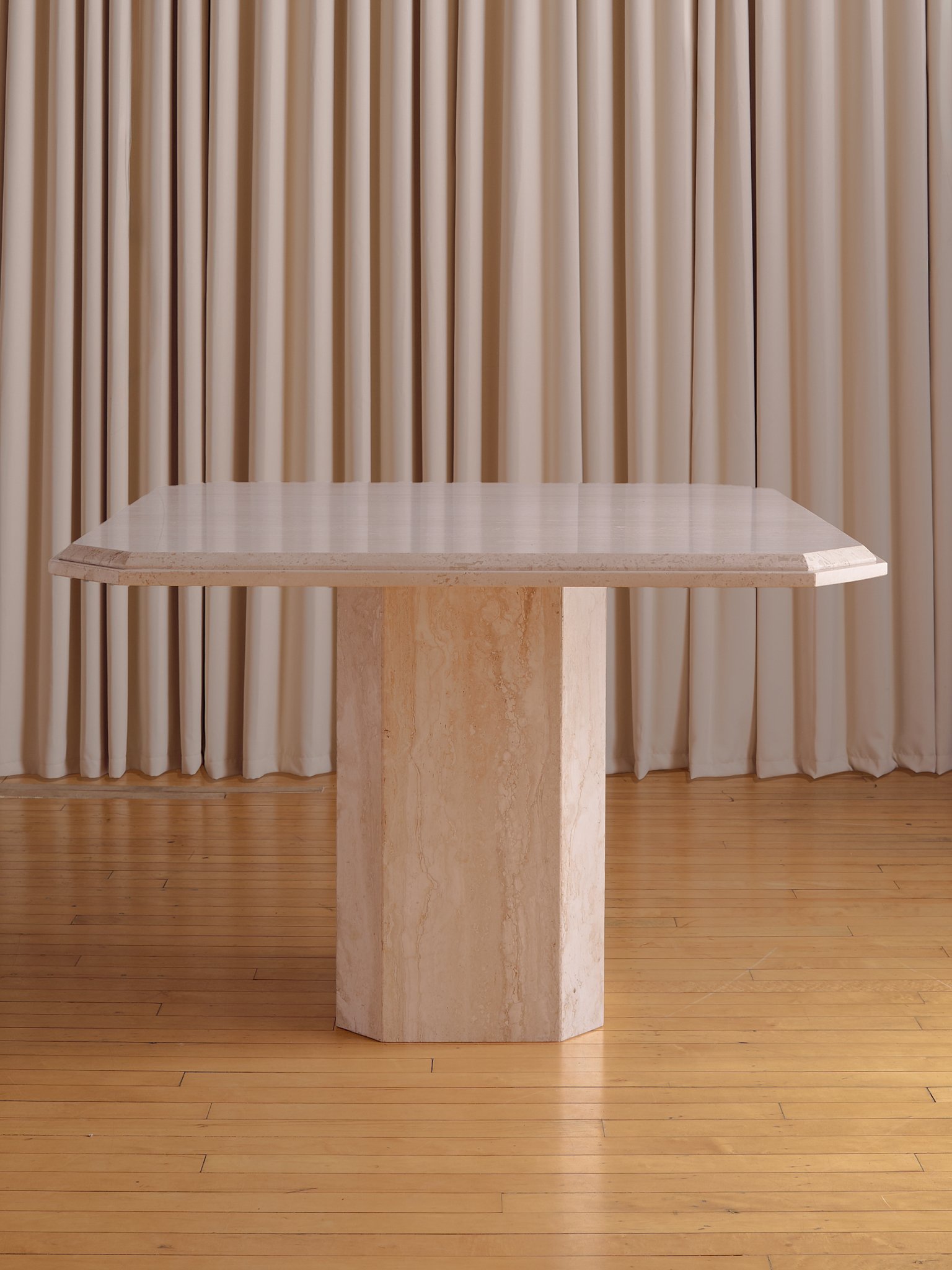 The Vintage Travertine Square Dining Table