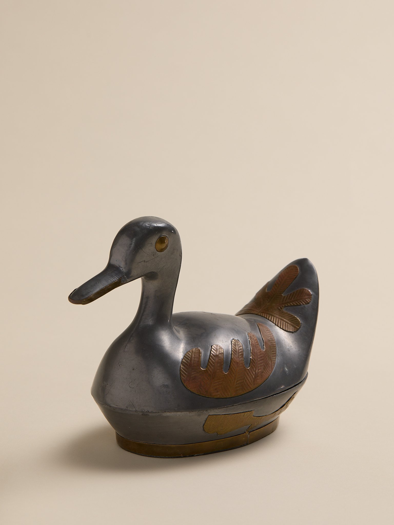 The Vintage Mixed Metal Duck Folk Art Vessel