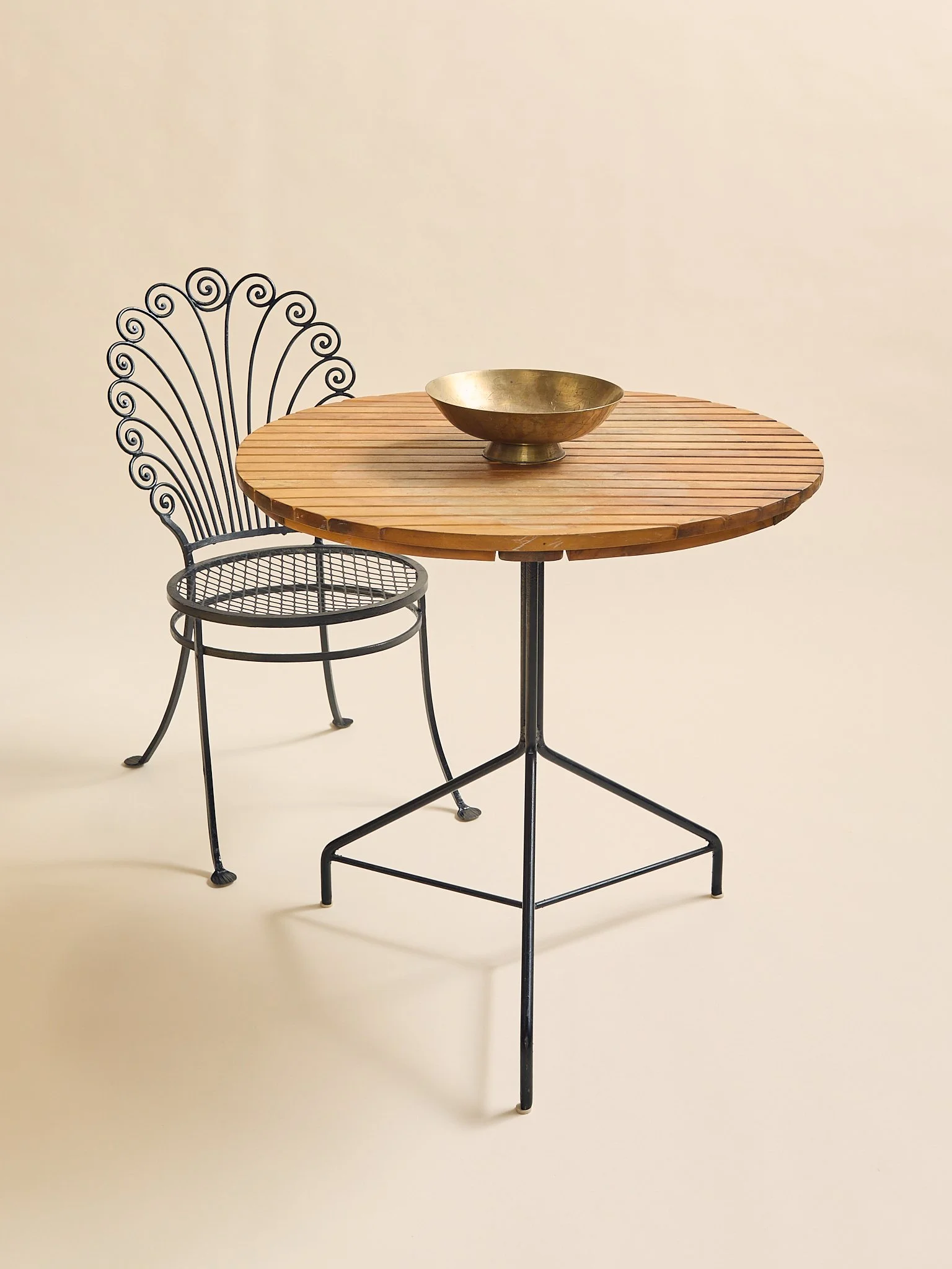 The Vintage Arthur Umanoff Iron & Wood Bistro Table