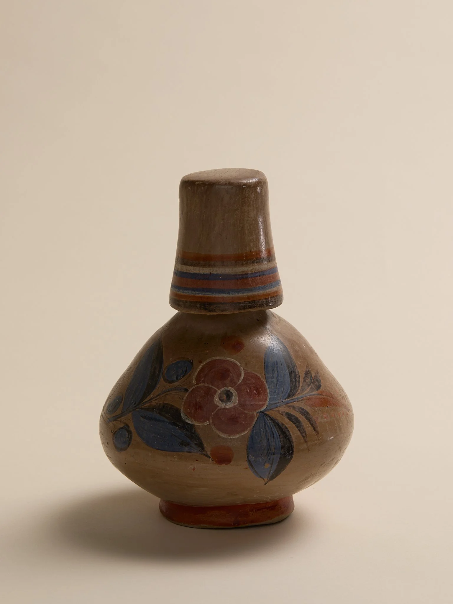 The Painted Floral Ceramic Vintage Decanter Set