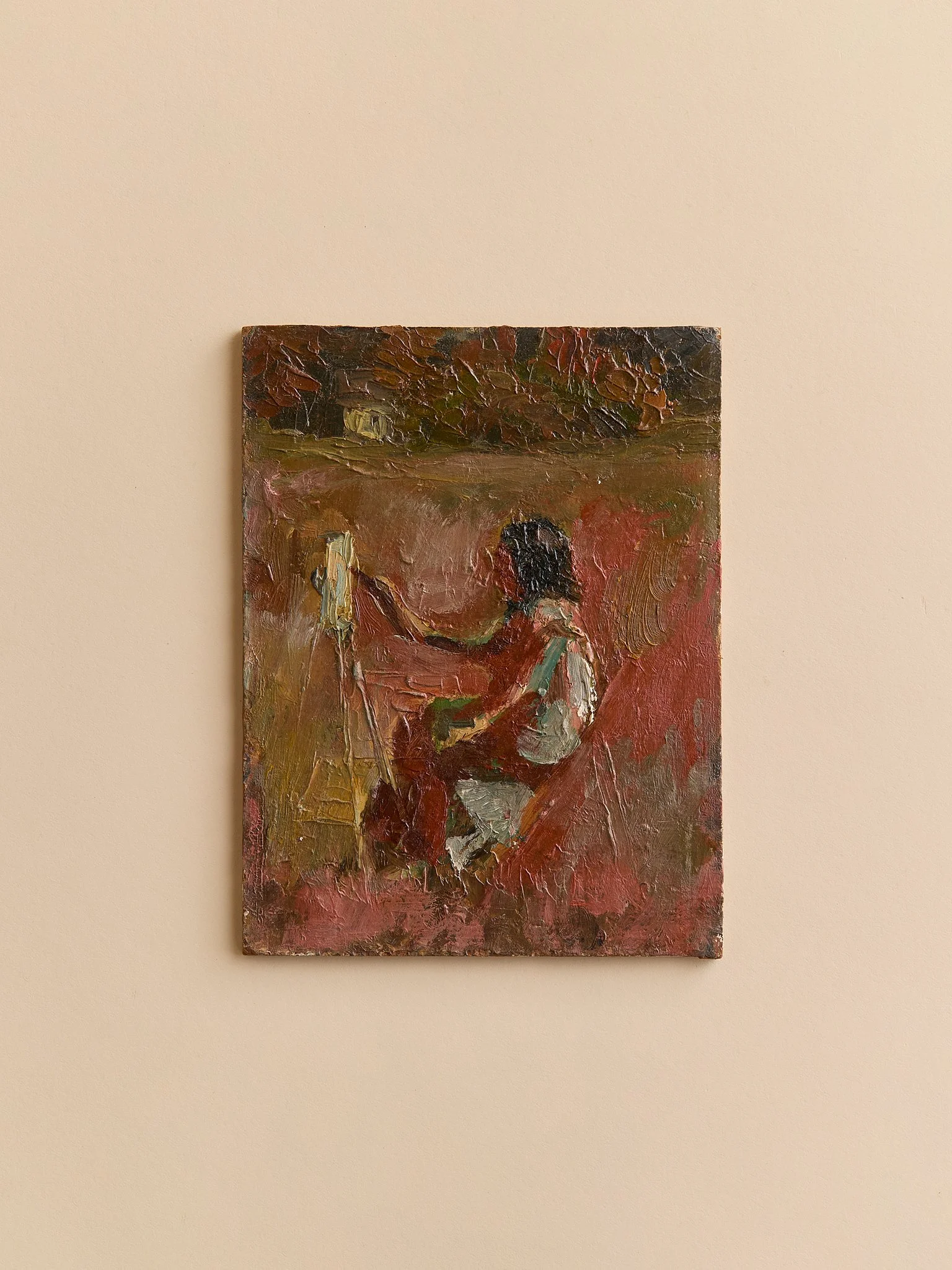 The Vintage Bernard Lennon Oil Painting of Artist at Easel