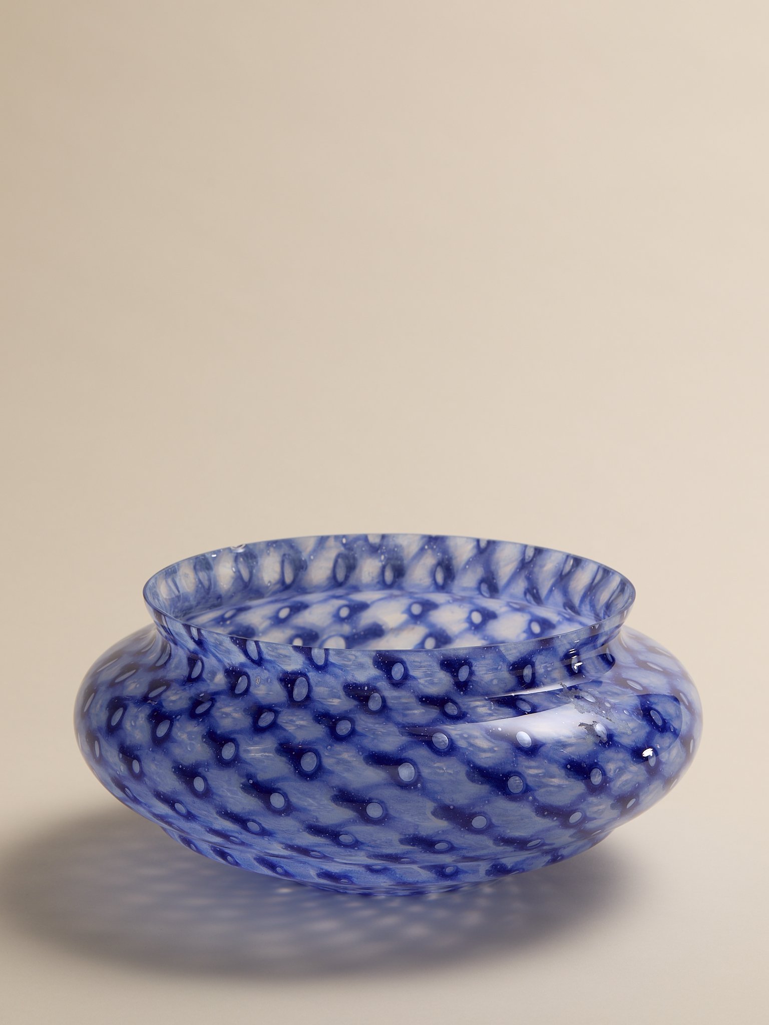 The Vintage Blue Speckled Art Glass Bowl