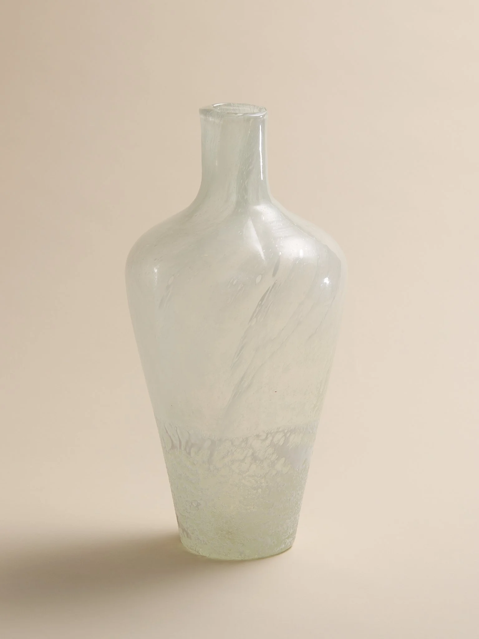 The Vintage Frosted & Bubble Textured Art Glass Vase