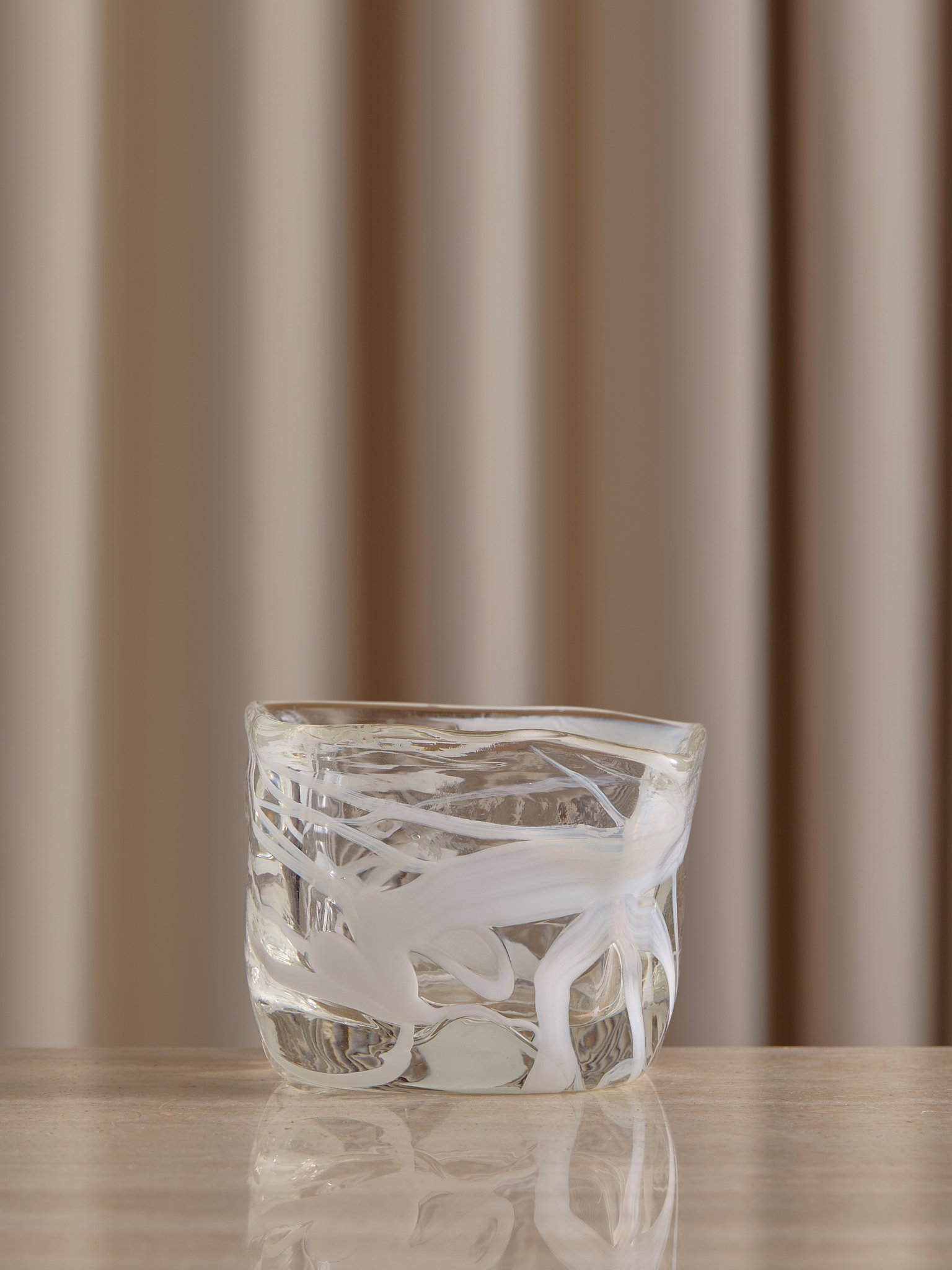 The Vintage Small Glass Swirl Square Vessel