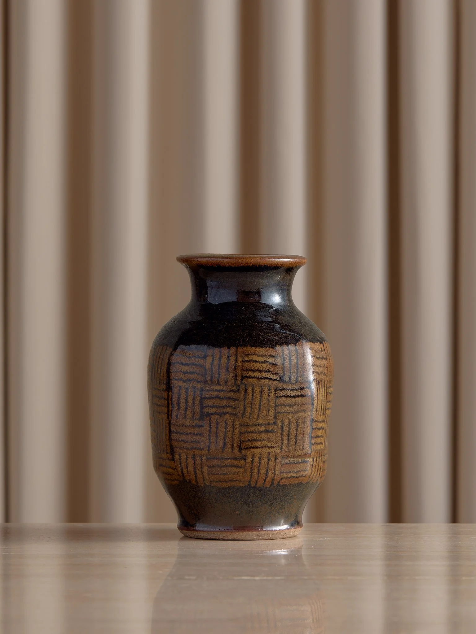 The Vintage Basket Weave Ceramic Vase