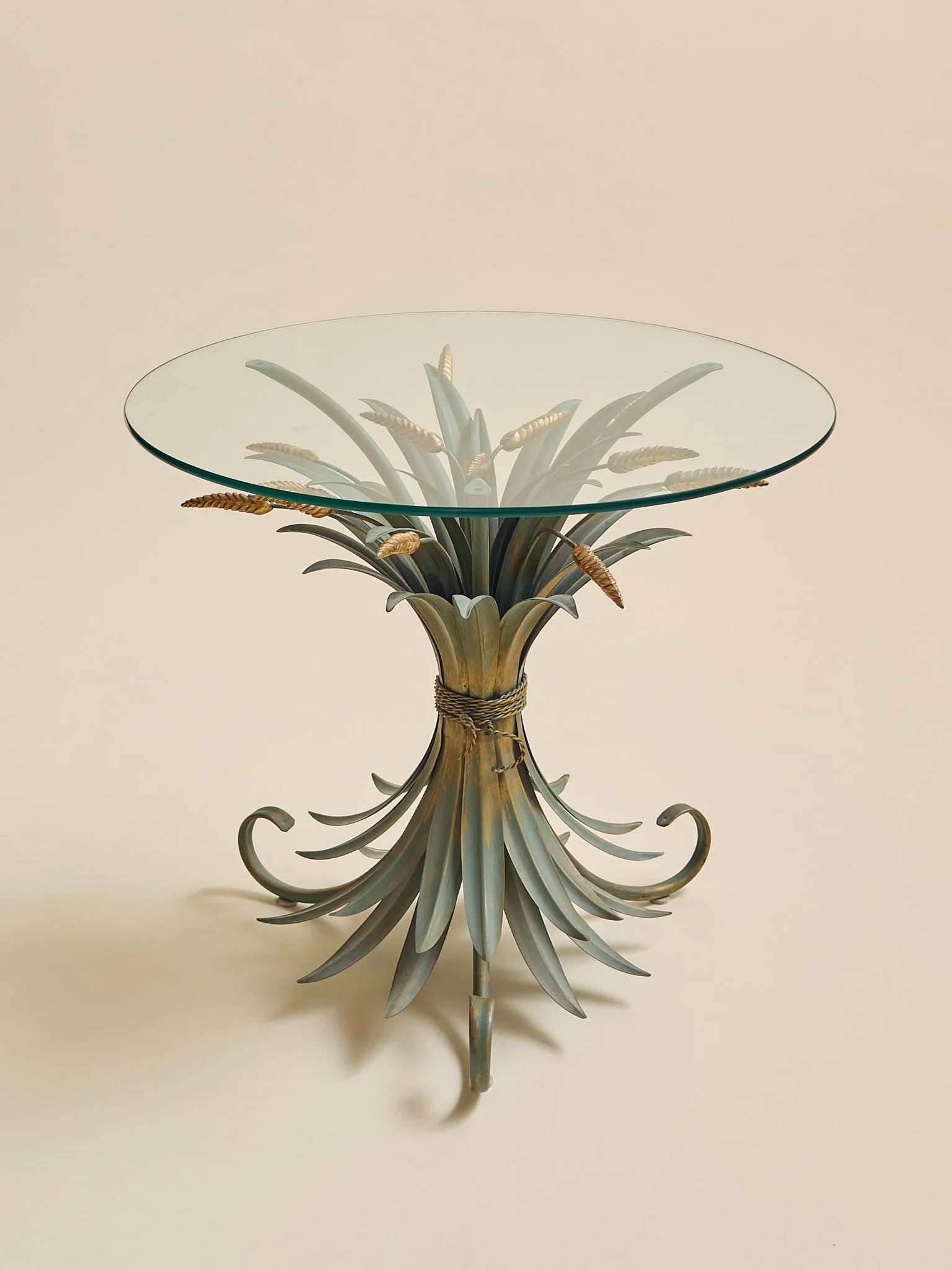 The Italian Regency Style Tole Sheaf Of Wheat Table