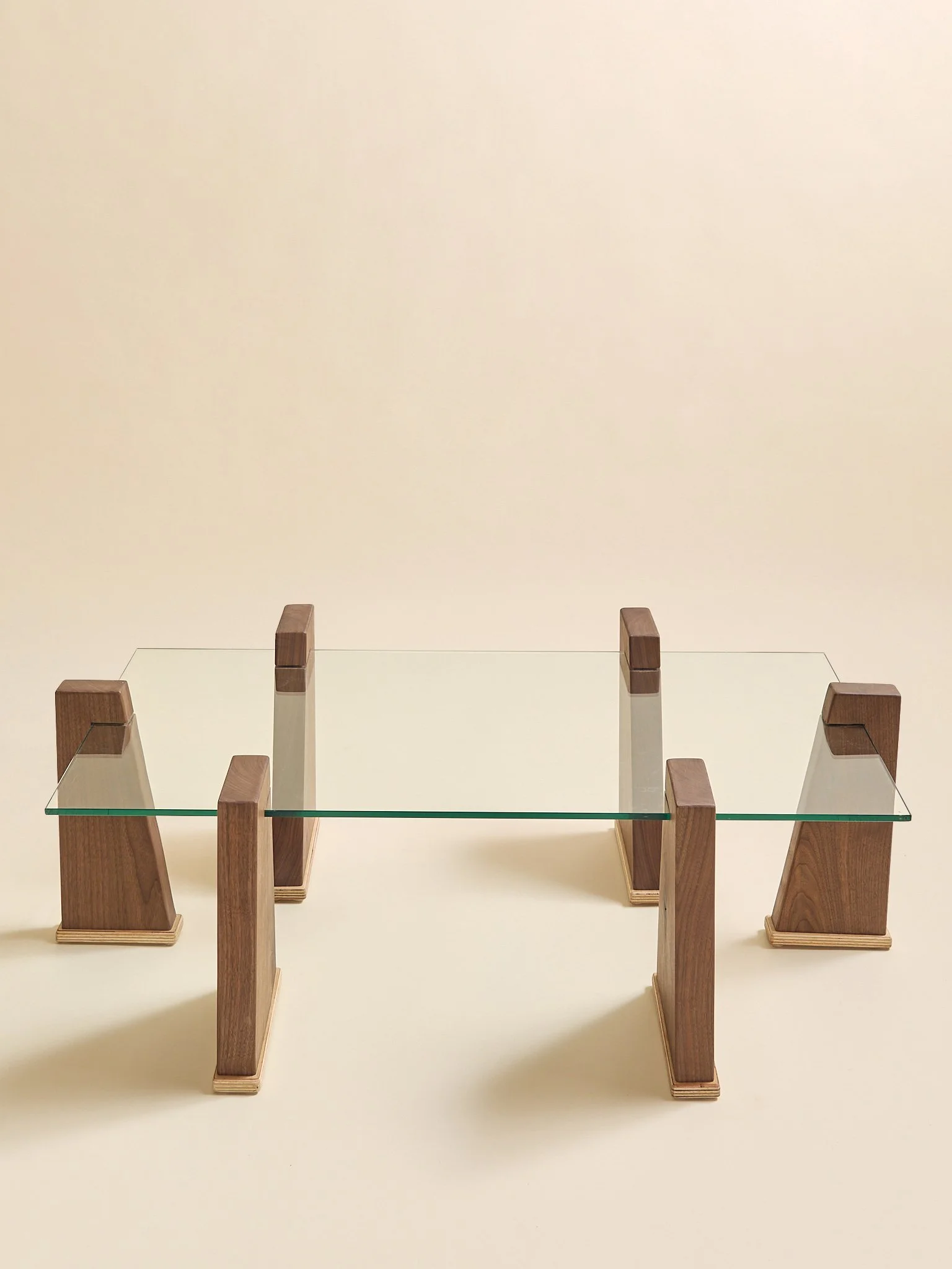 The Ply Boy Special Tapered Walnut Pillar Coffee Table