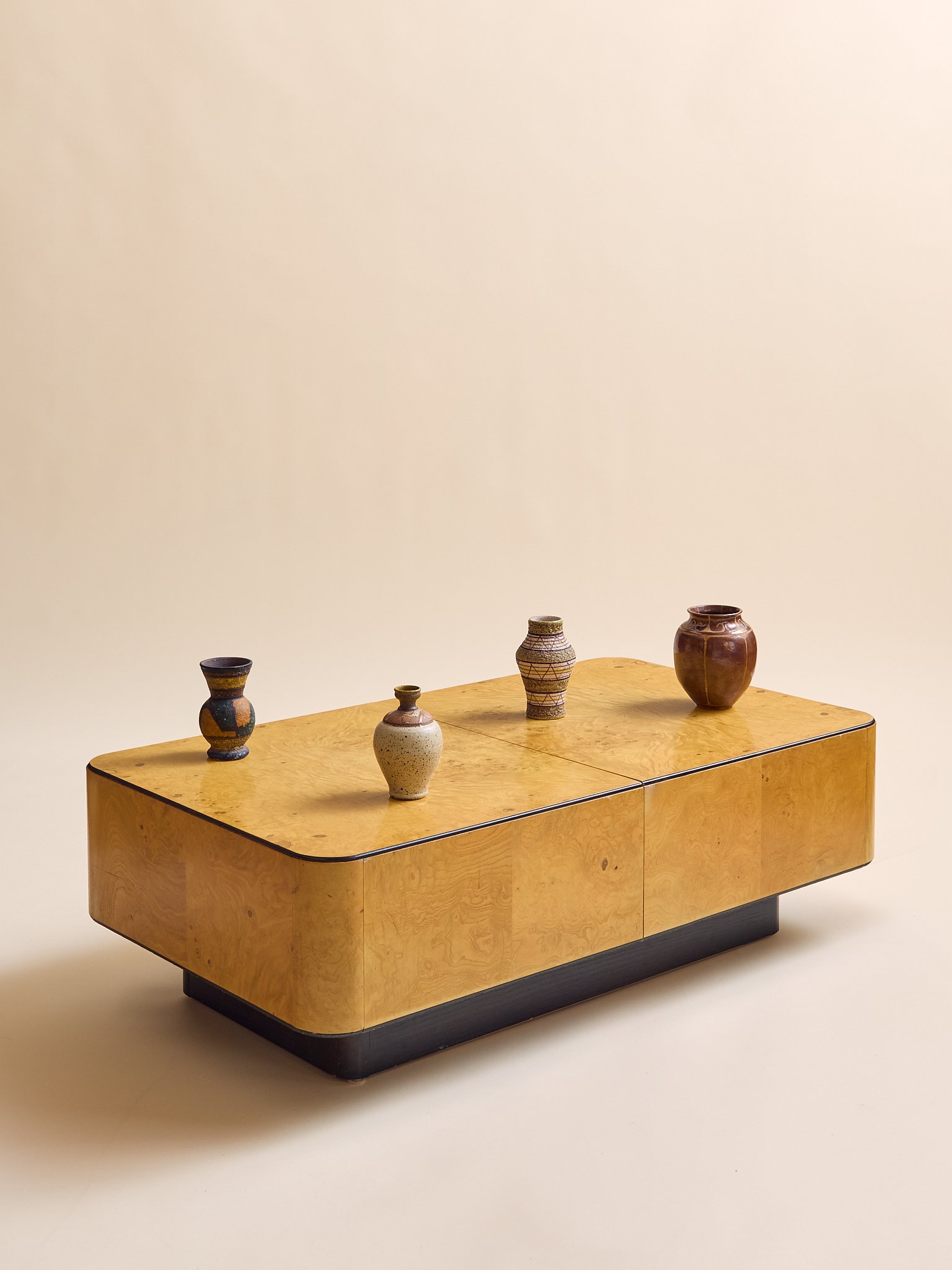 The Vintage Henredon Scene II Burlwood Sliding-Top Coffee Table