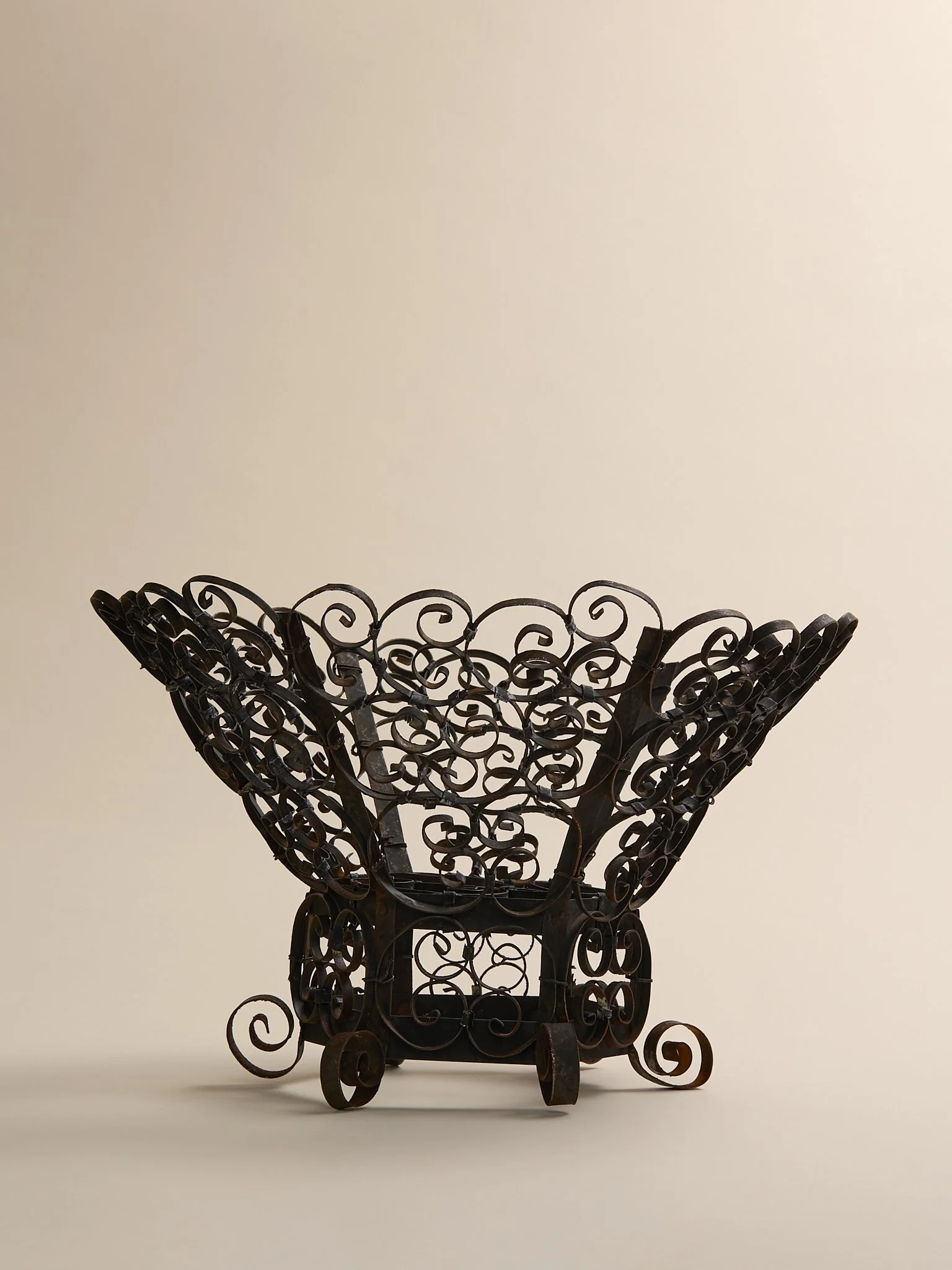 The Vintage MCM Iron Scroll Bowl