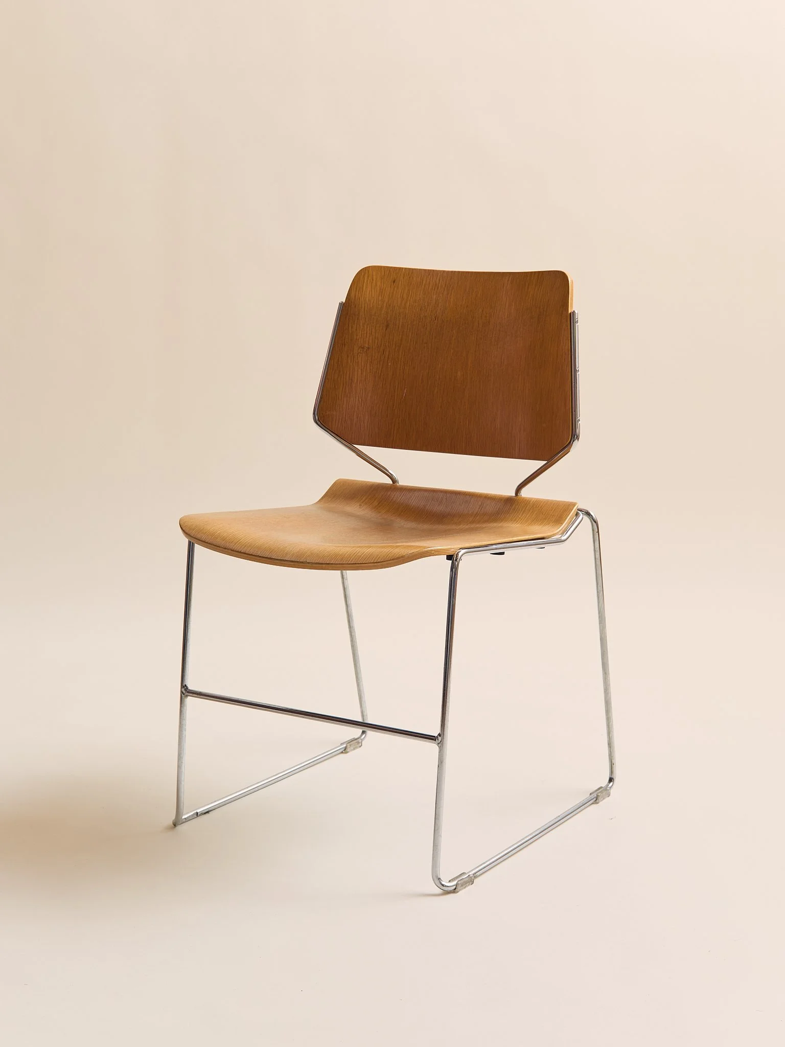 The Vintage Thomas Tolleson for Krueger "Matrix" Plywood Stacking Chair, Late 1960s–1970s