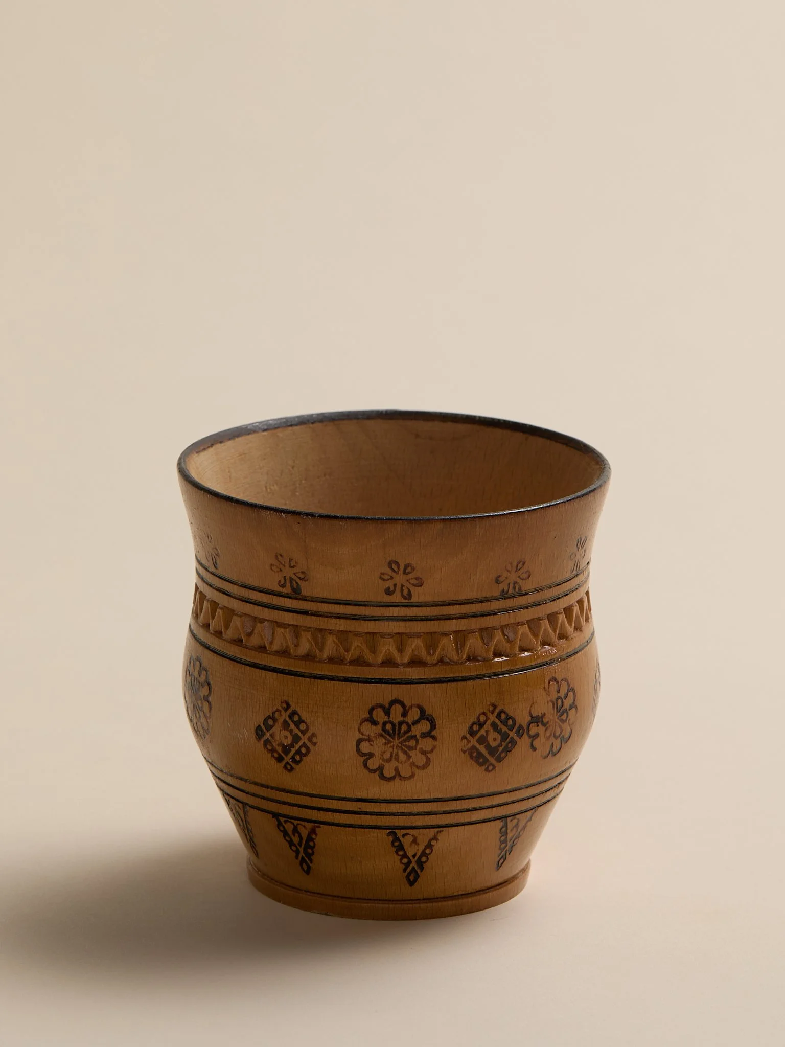 The Carved Wood Decorative Vintage Vessel