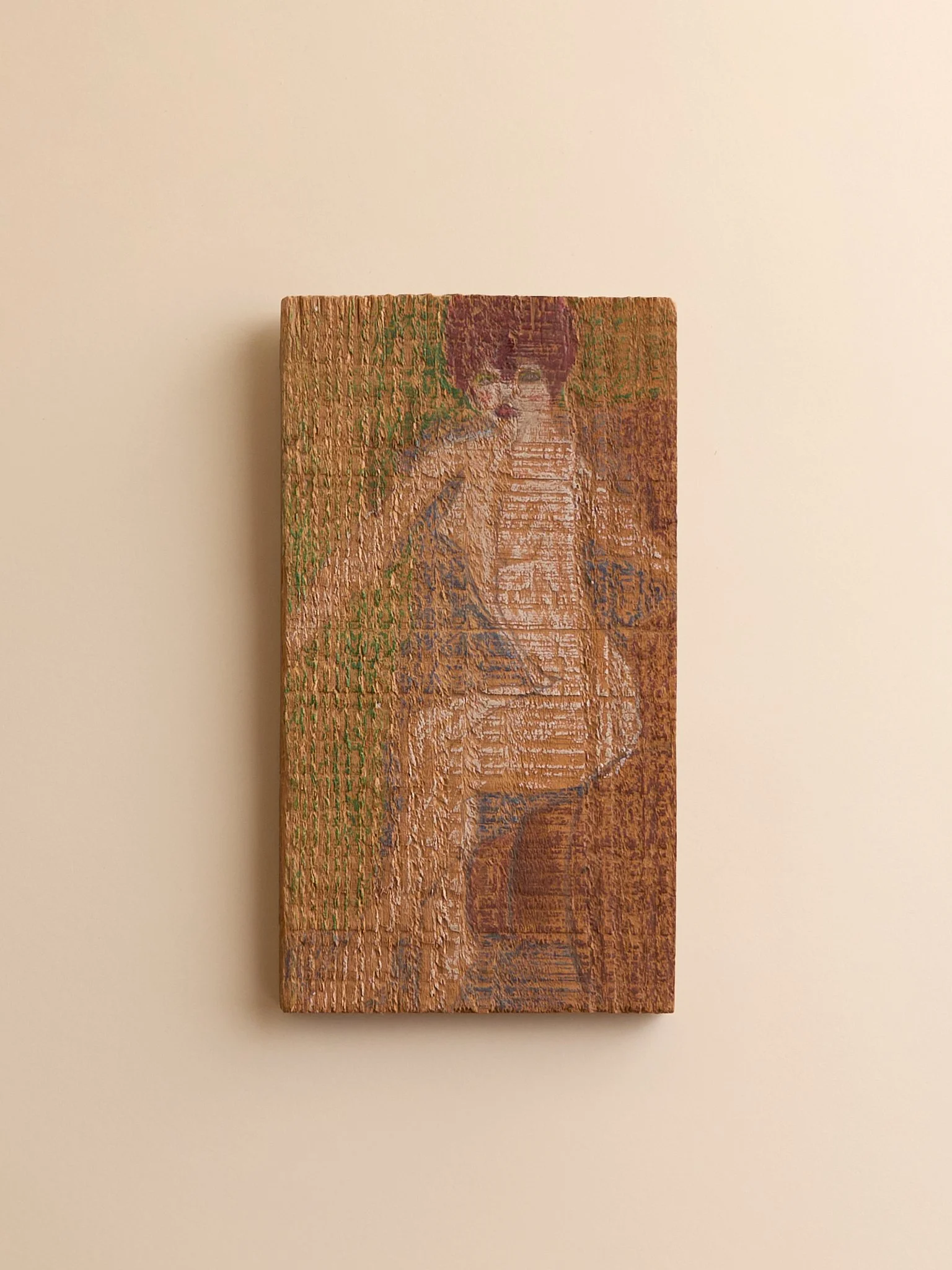 The Vintage Folk Art Nude Painting on Wood