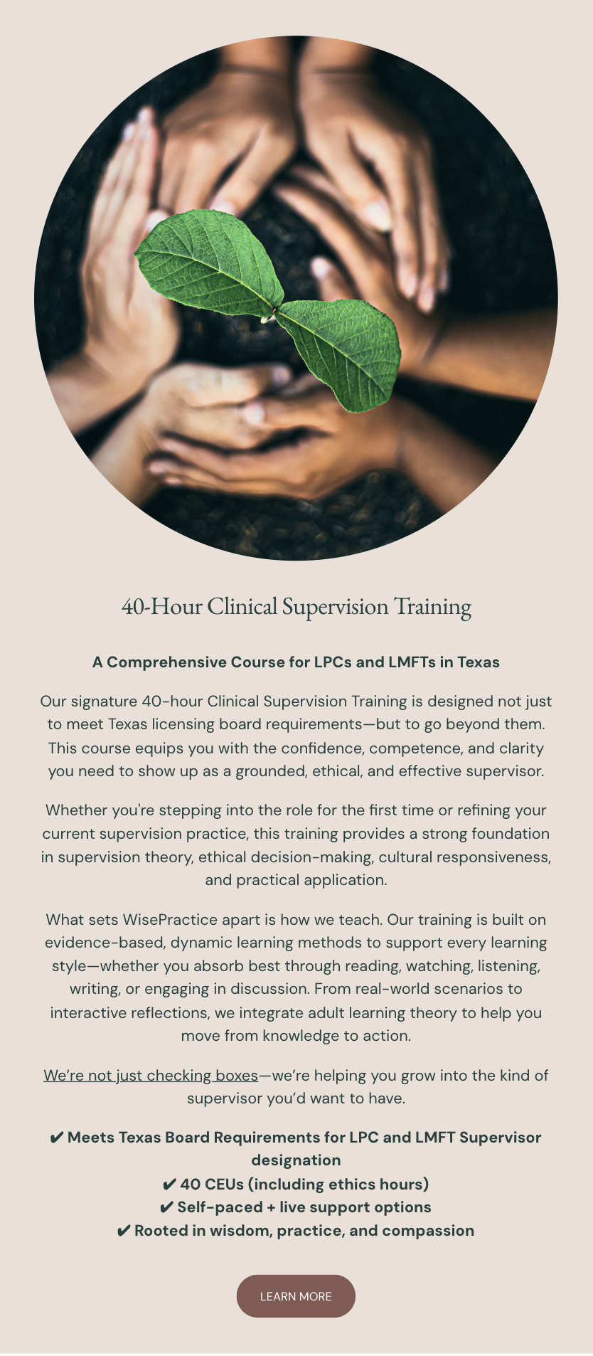 WisePractice 40-Hour Clinical Supervision Course, Texas - Supervision Training Course for LPCs and LMFTs