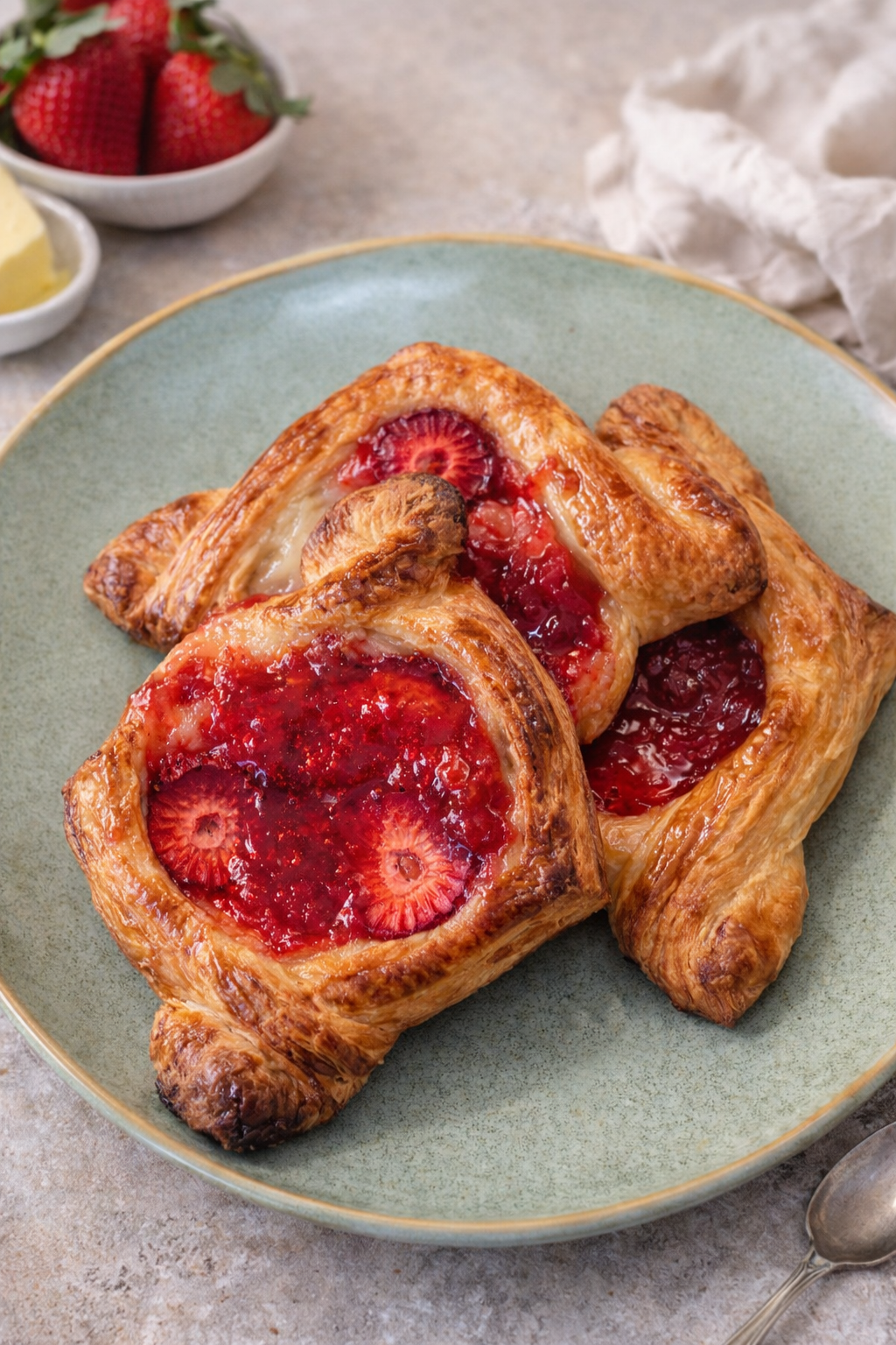 Dairy-Free Strawberry &amp; Cream Cheese Danishes