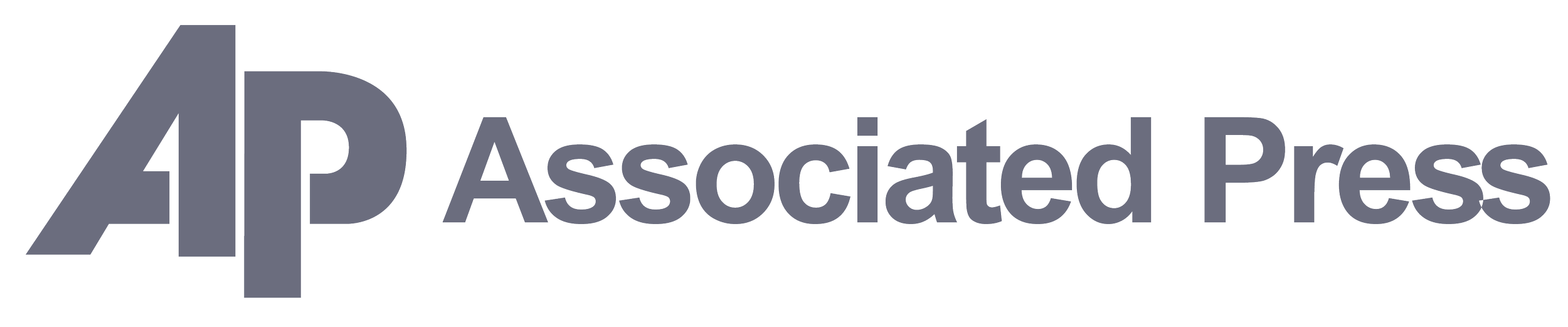 A logo with large gray 'A' and 'P' letters followed by black text reading 'Associated Press'.