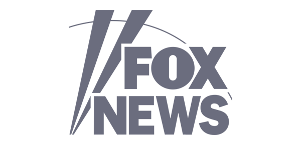 The Fox News logo in gray with stylized lightning bolt and circle design