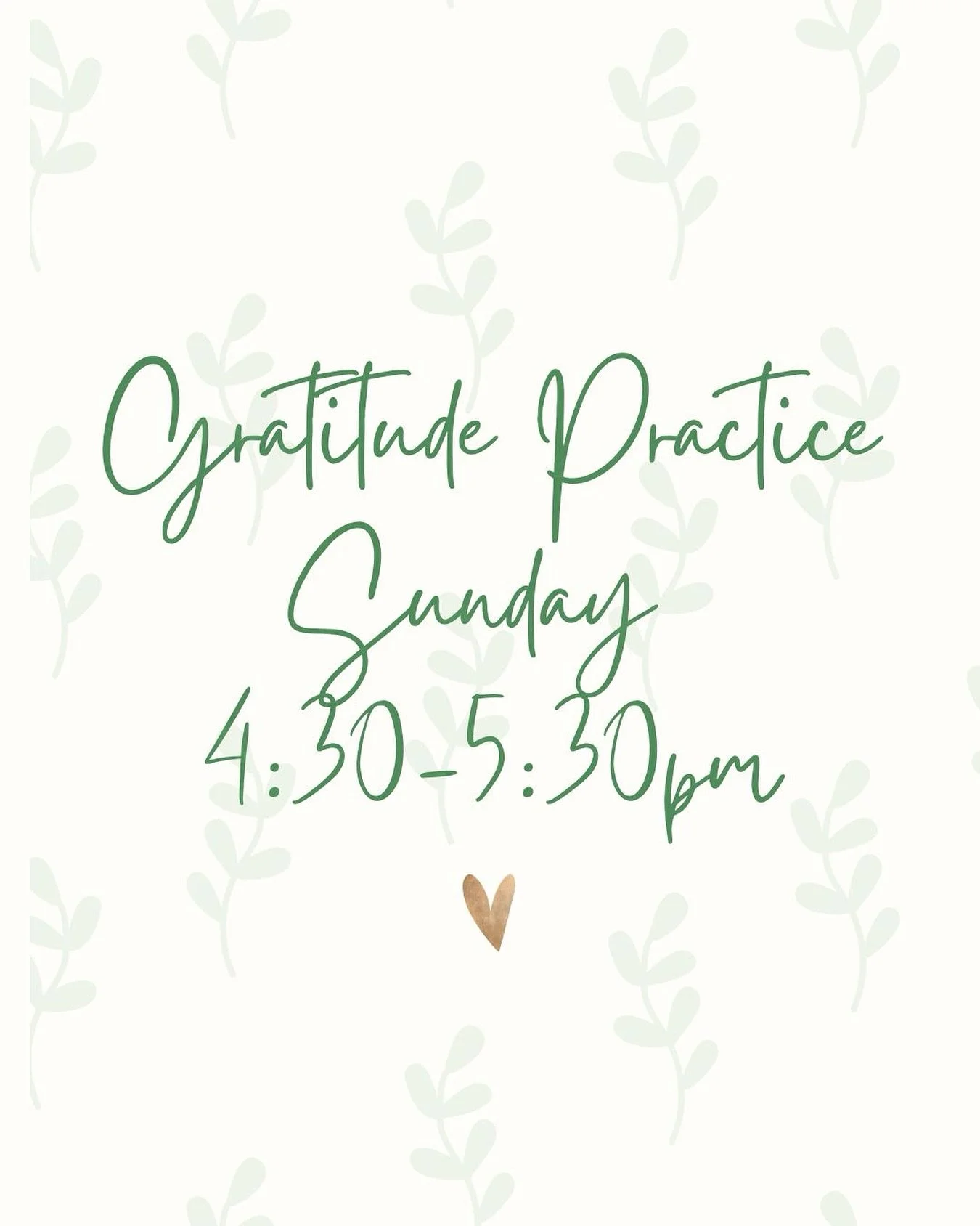 Don&rsquo;t forget to reserve your spot for our Gratitude Practice with Lisa! We will spend the afternoon being grateful for all that we have. 🤍

This Sunday, 4:30-5:30pm. 25% of the proceeds will be donated to a local charity!