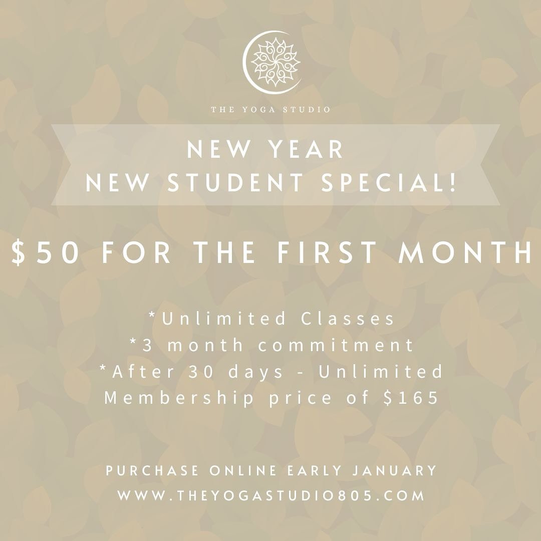 ✨ New Year, New Student Special ✨

If you&rsquo;ve been curious about yoga or feeling ready to begin again, this is your invitation.

🌿 $50 for your first month of unlimited yoga
🌿 A 3-month commitment at $165/month after first month
🌿 Available i