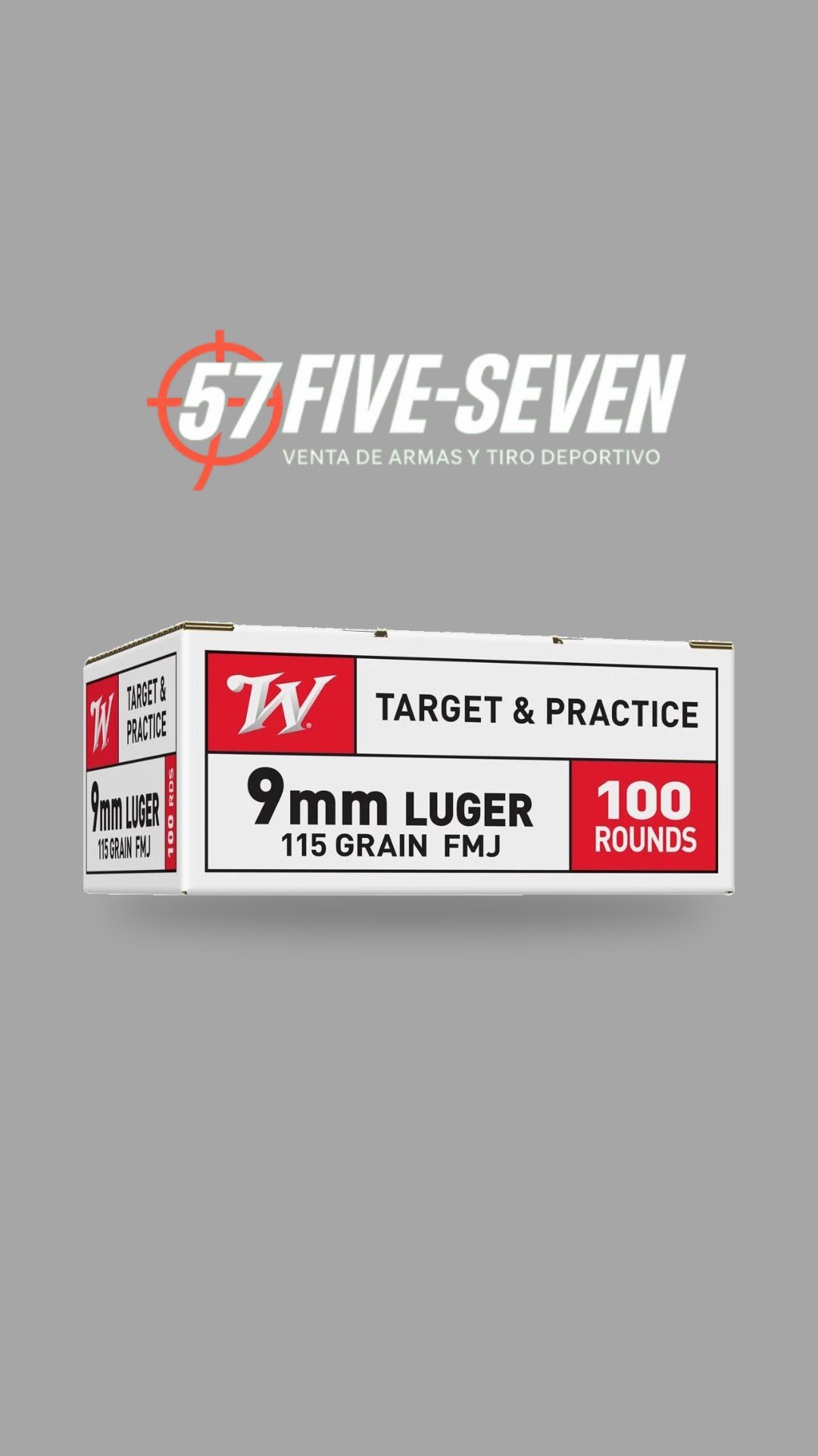 Winchester USA 9mm 115 gr FMJ – Caja de 100