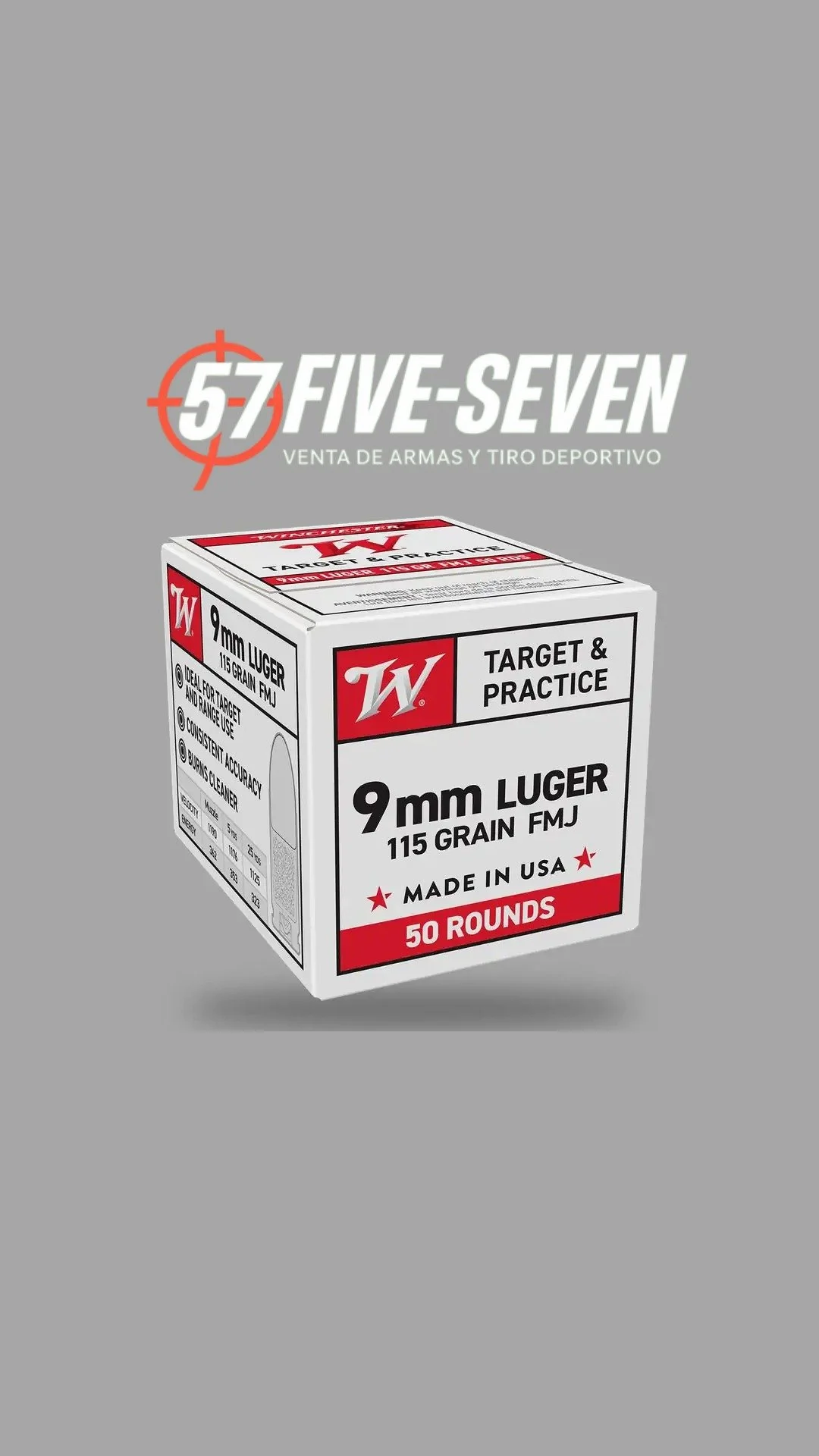 Winchester USA 9mm Luger 115 gr FMJ
