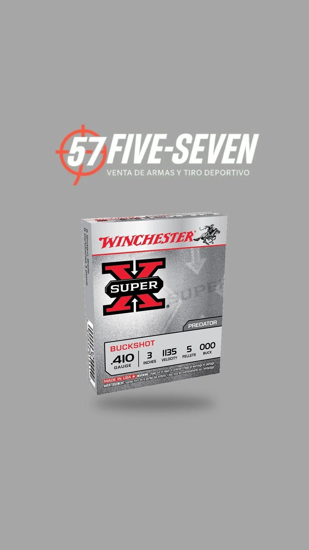 Winchester Super-X .410 000 Buck – Caja de 5 en El Salvador - Five Seven Armas