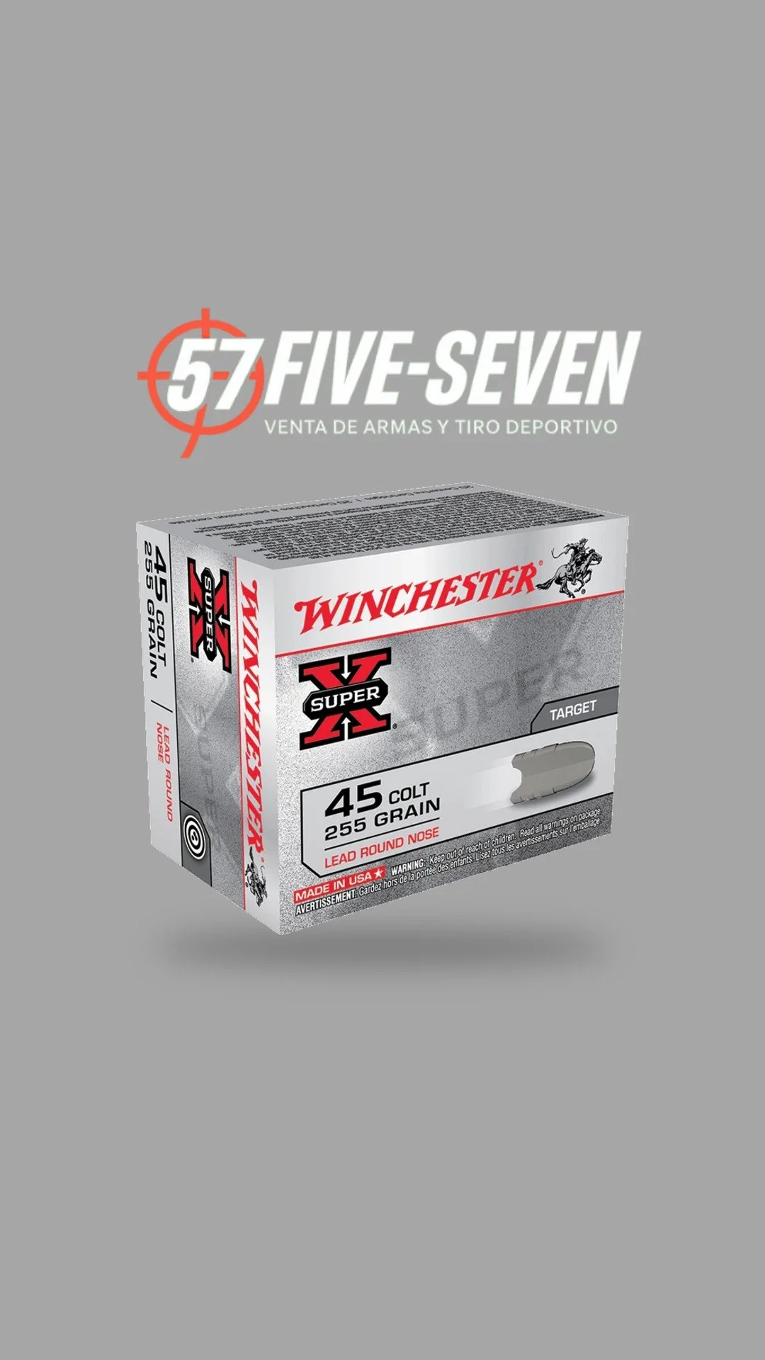 Winchester Super-X .45 Colt 255 gr LRN en El Salvador - Five Seven Armas