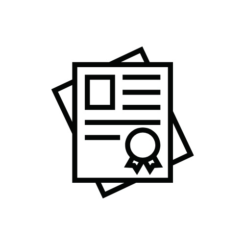 Icon of certification document with seal