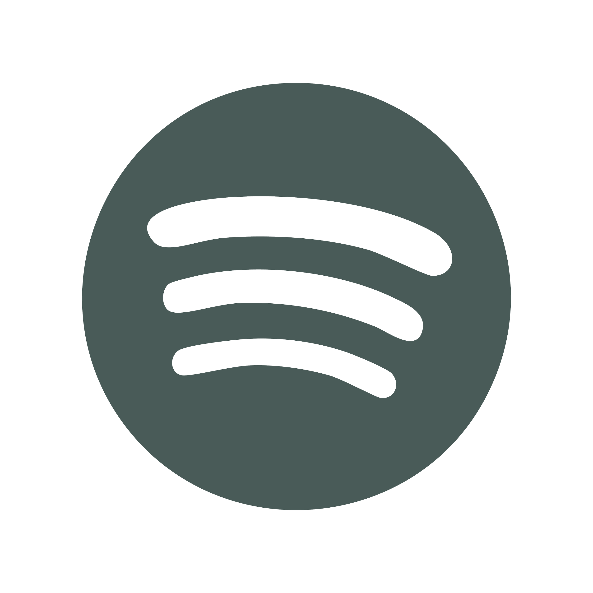 Spotify Logo, schwarzes Symbol auf grauem Hintergrund
