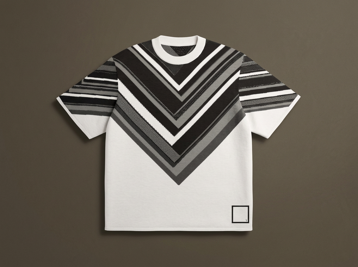 Abstract Jacquard Knit T-shirt