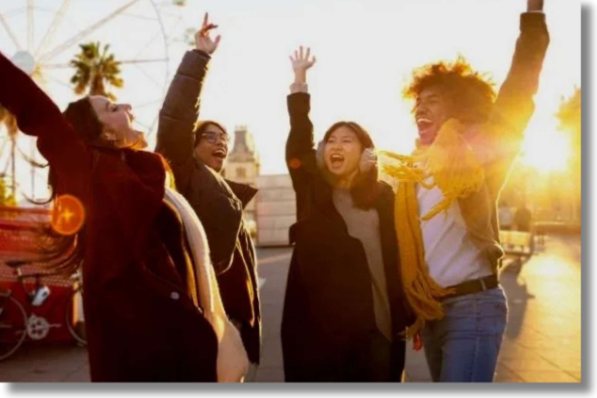 College students celebrating success together, representing academic growth and student confidence supported through coaching.