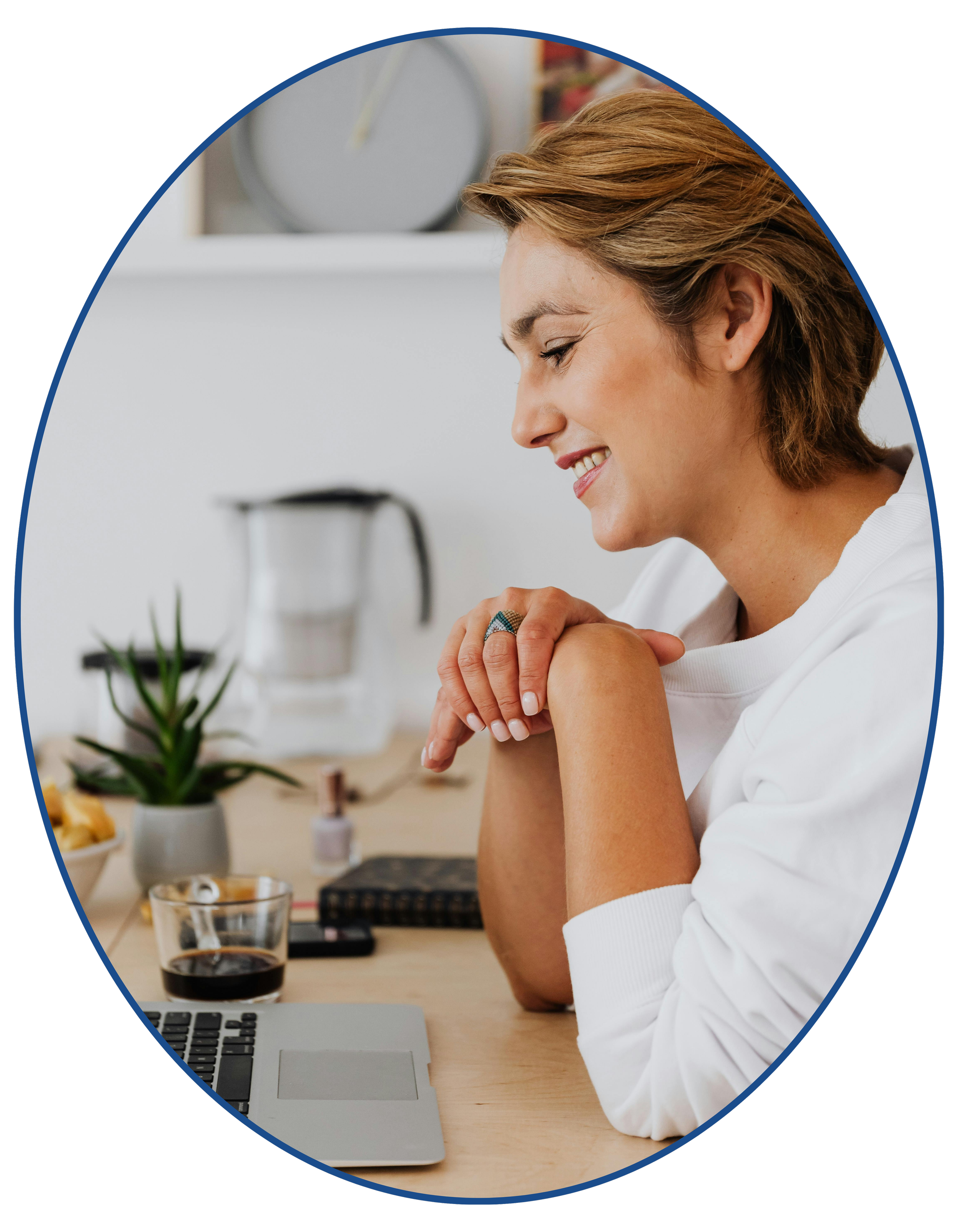 Parent participating in a virtual coaching session on a laptop, representing personalized online parent coaching support.