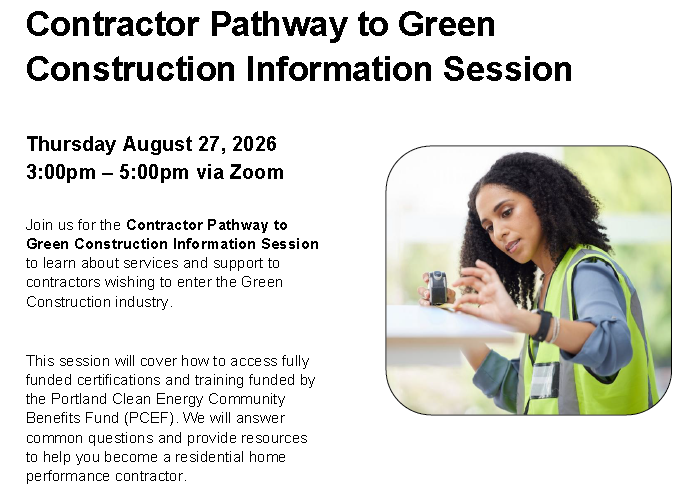 Contractor Pathway to Green Construction Information Session