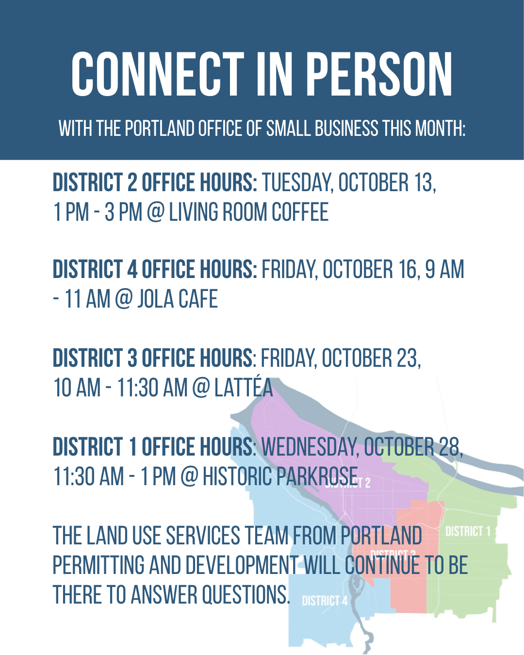 Portland Office of Small Business Events in October