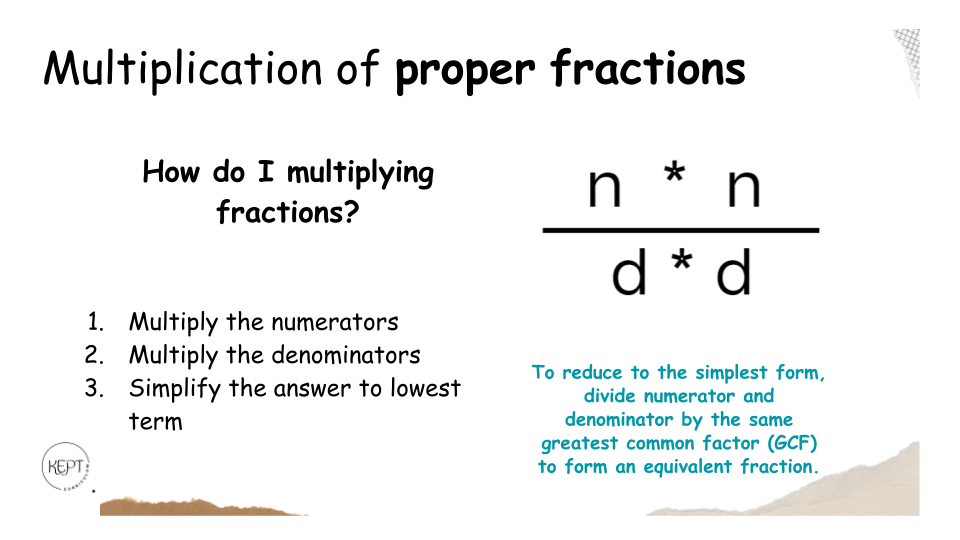 Multiplication of proper fractions 