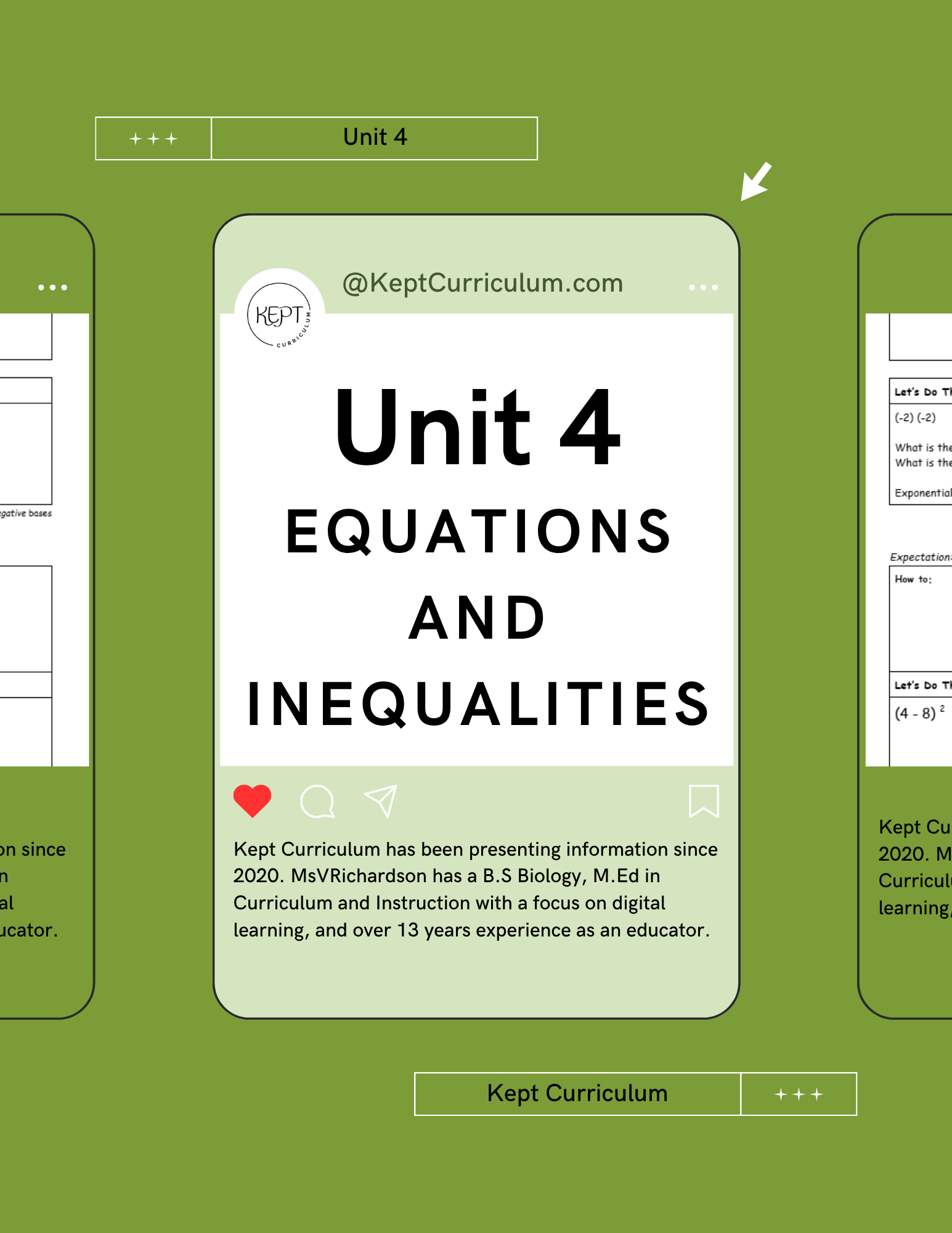 Unit 4 - Equations and Inequalities