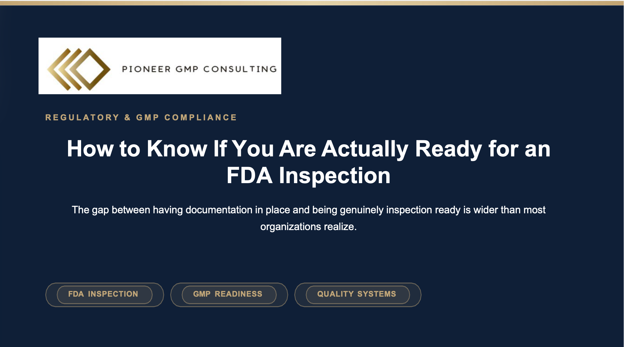 How to Know If You Are Actually Ready for an FDA Inspection