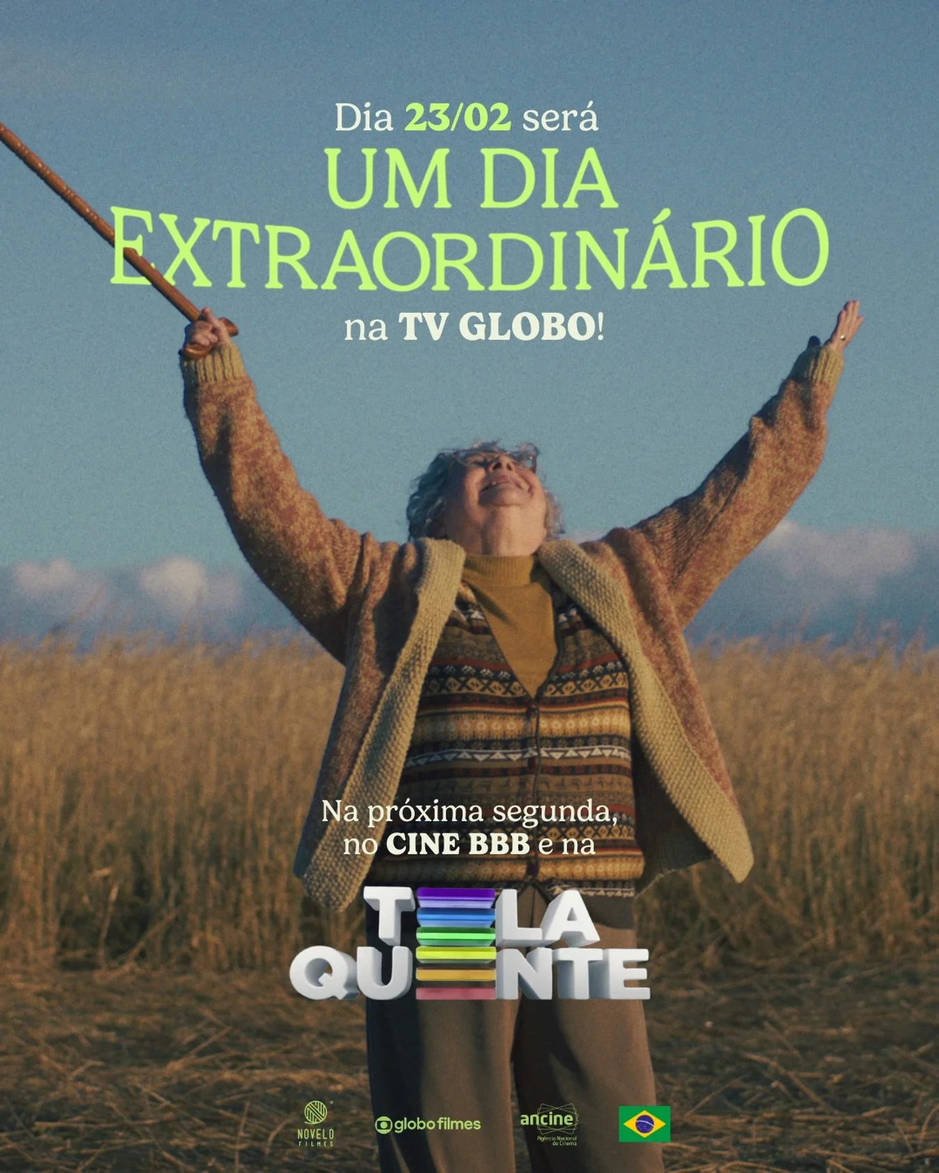 UM DIA EXTRAORDIN&Aacute;RIO NA @tvglobo, para todo o Brasil 🇧🇷 ✨

O filme @umdiaextraordinario_filme estreia na Tela Quente na pr&oacute;xima segunda-feira, dia 23 de fevereiro, depois de passar no CineBBB.

Prepare a pipoca, avise os brothers &am