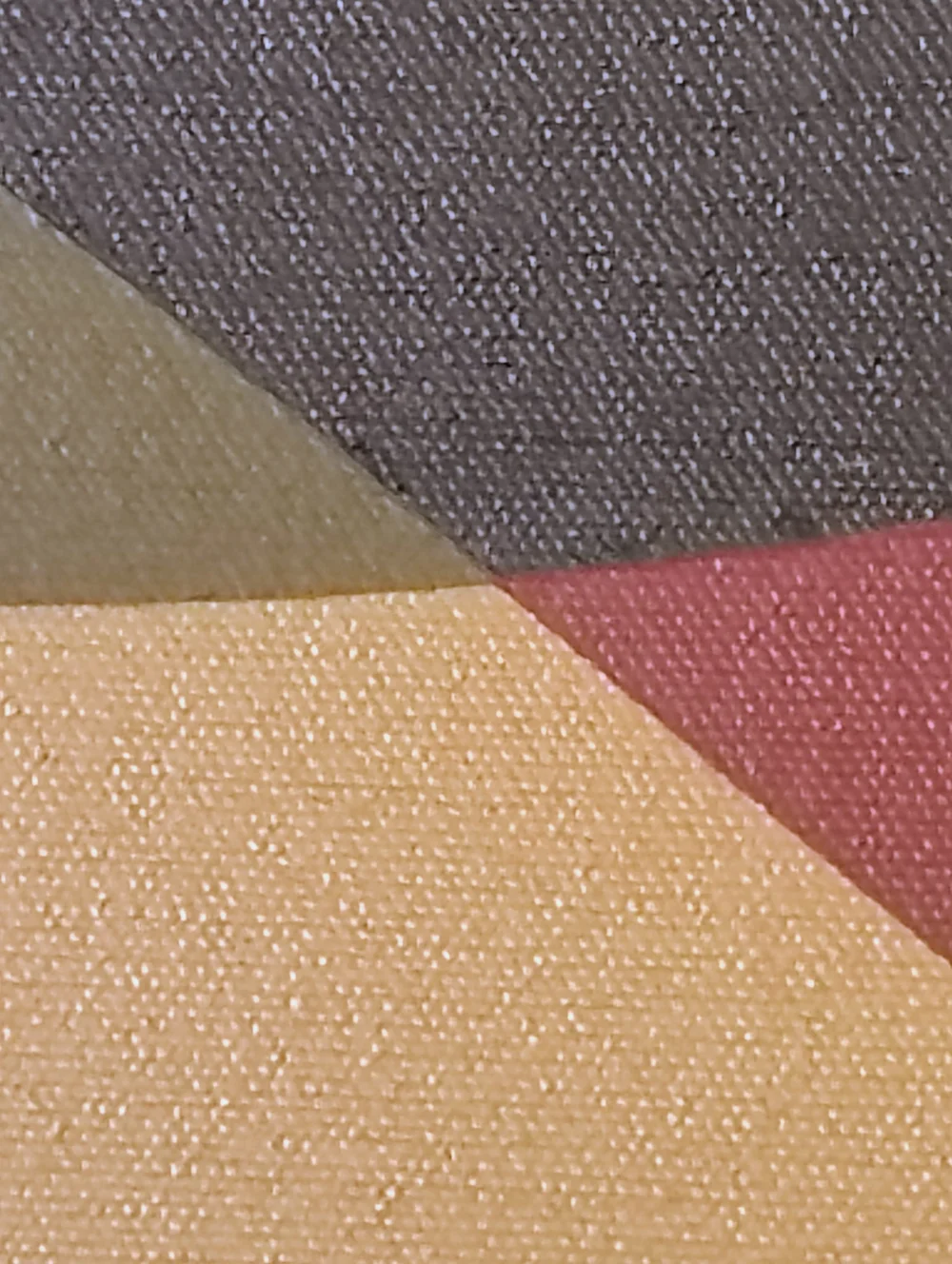 Detailed view of the small yellow triangle and adjoining colors in the John Barrett Main painting