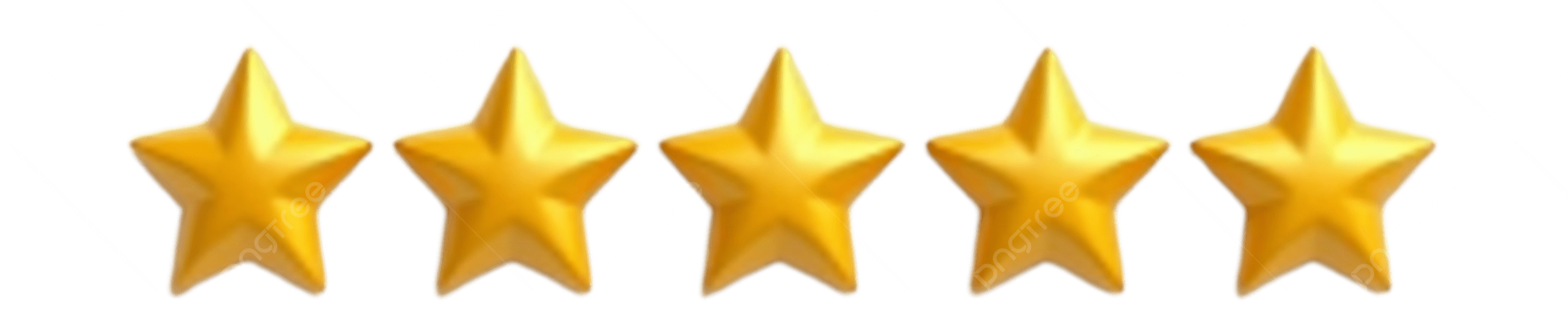 Five gold star icons arranged in a row.