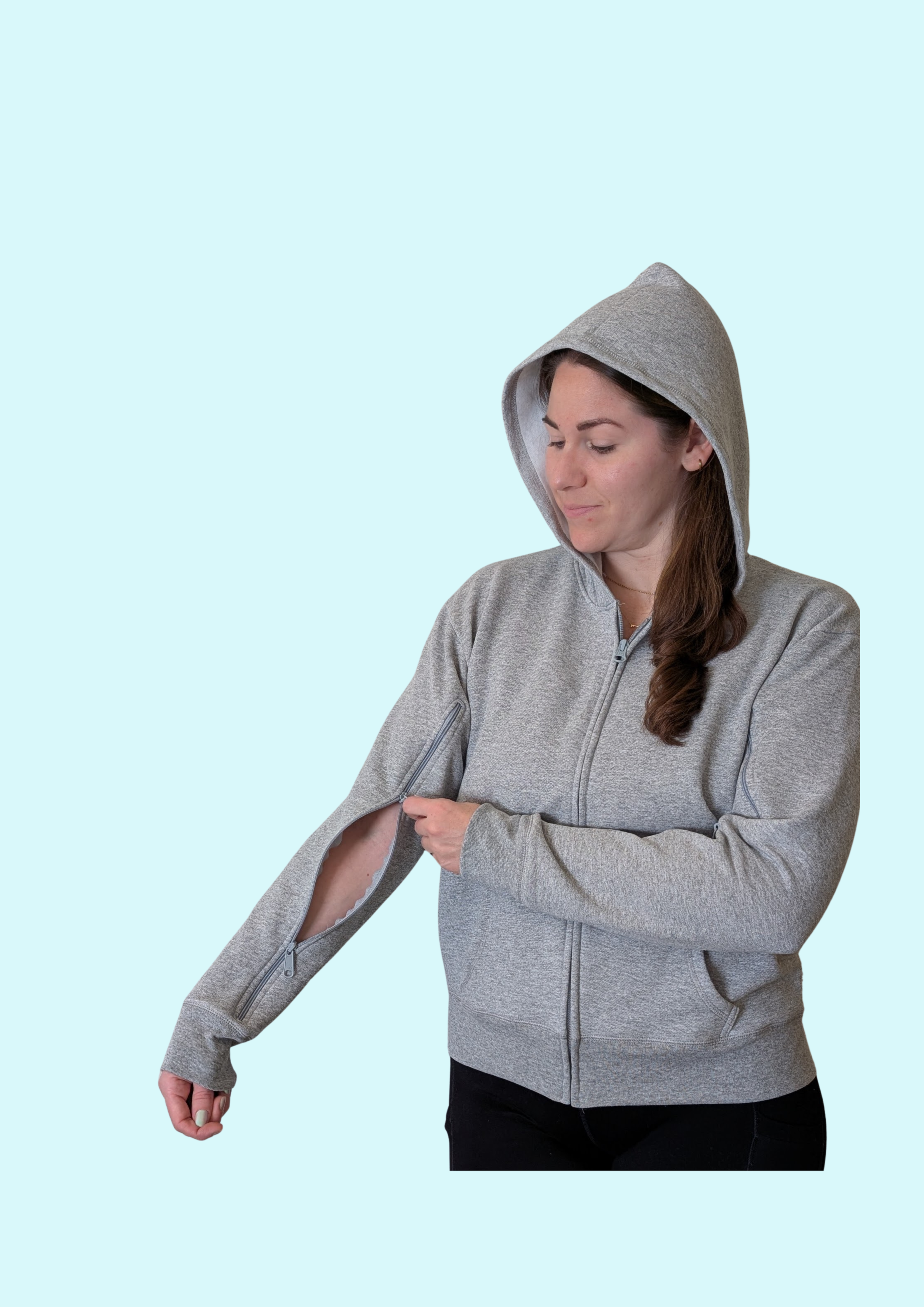 Women's Arm Access Full zip Hoodies, more colors, S-XXL