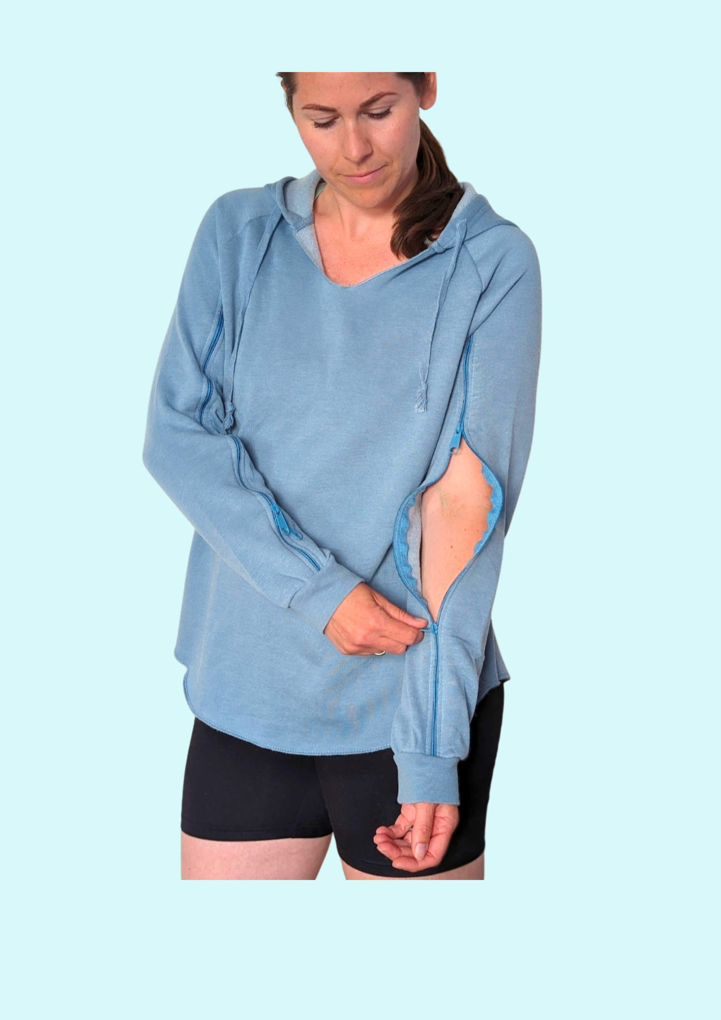 Women's Lightweight arm access Pullover Hoodies, more colors, XS -XXL