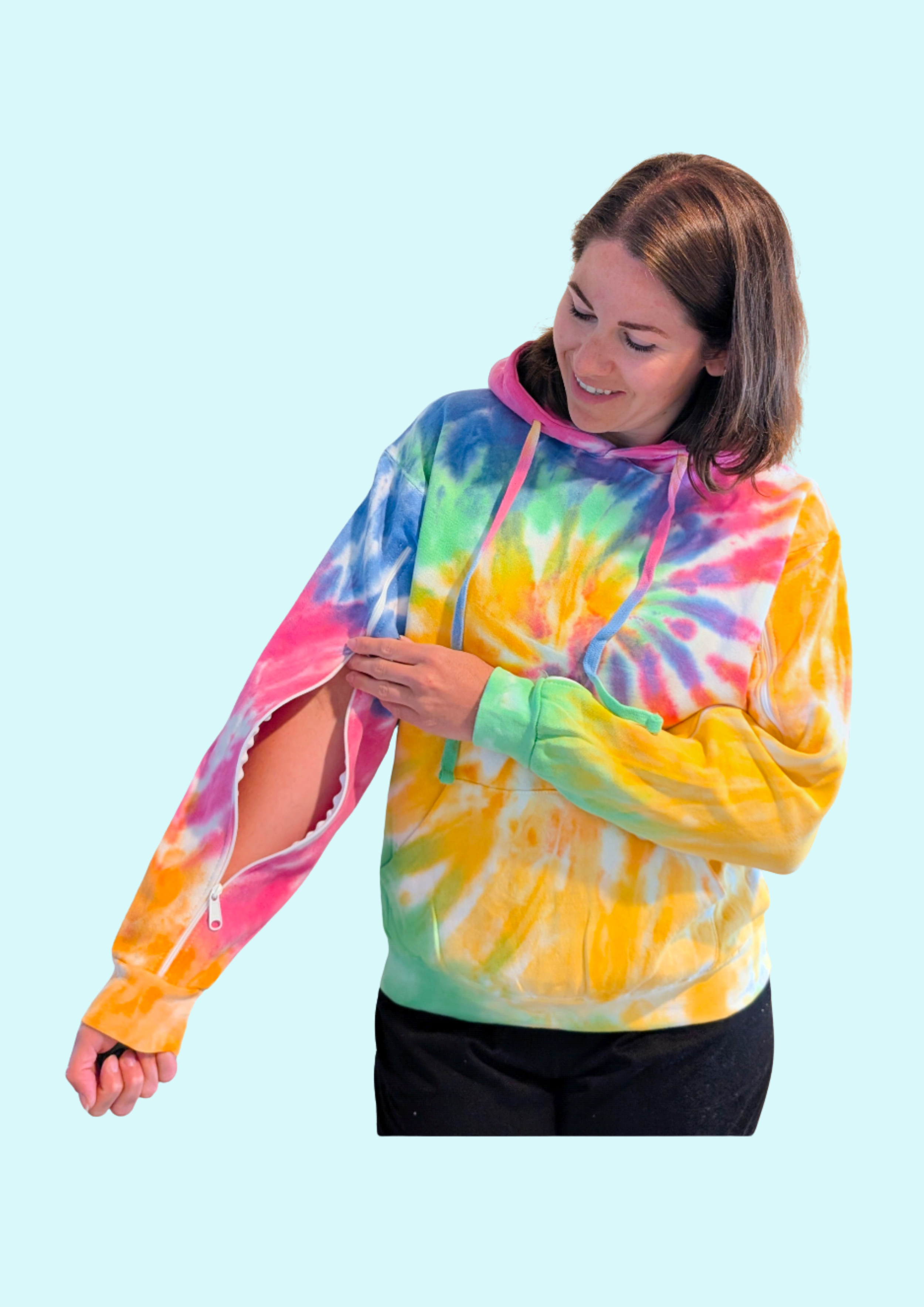 Arm Access Tie Dye Pullover Hoodies  (3 colors) Unisex S- 3XL