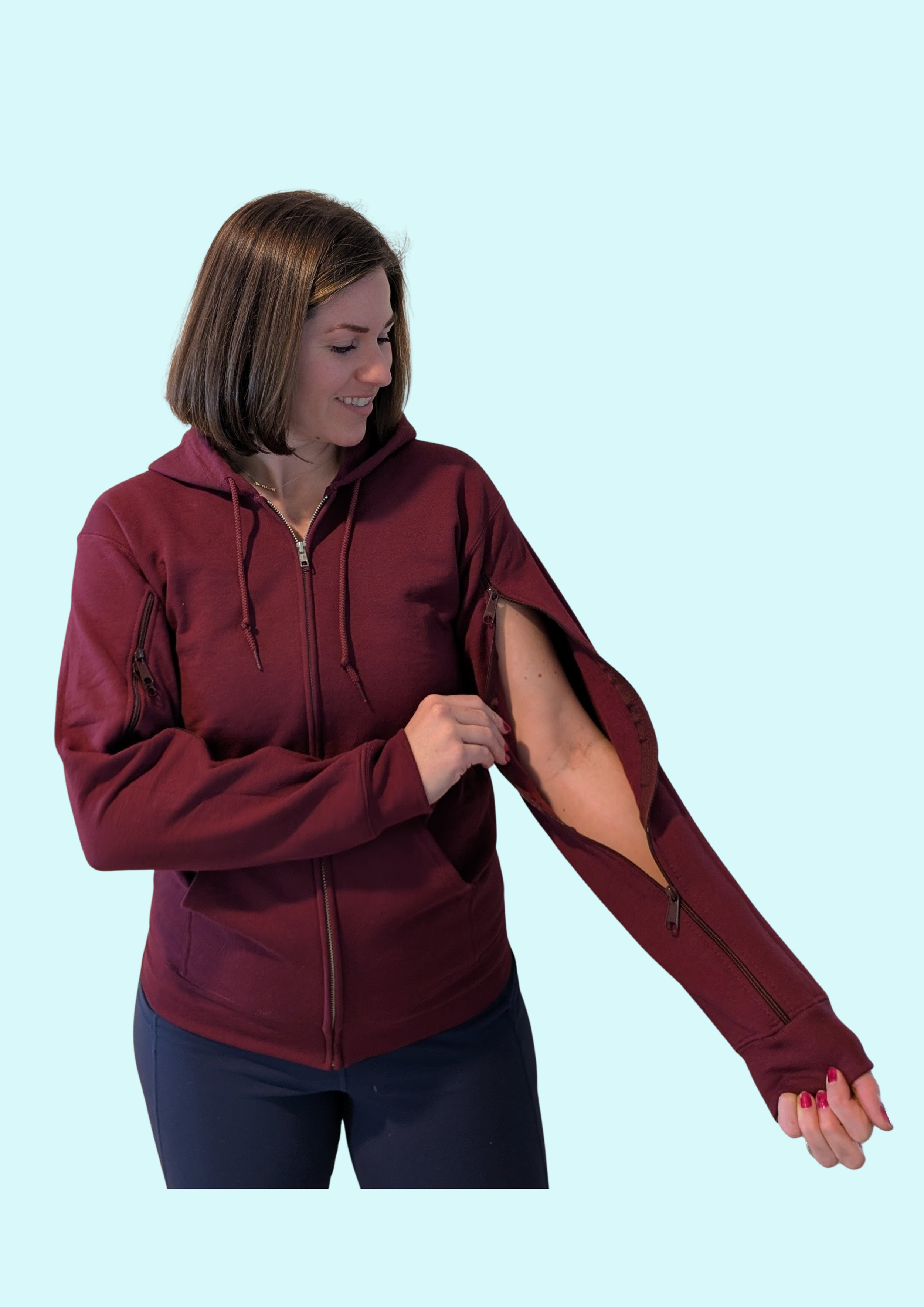 Unisex Arm Acess Full zip Hoodies, more colors, S-5XL