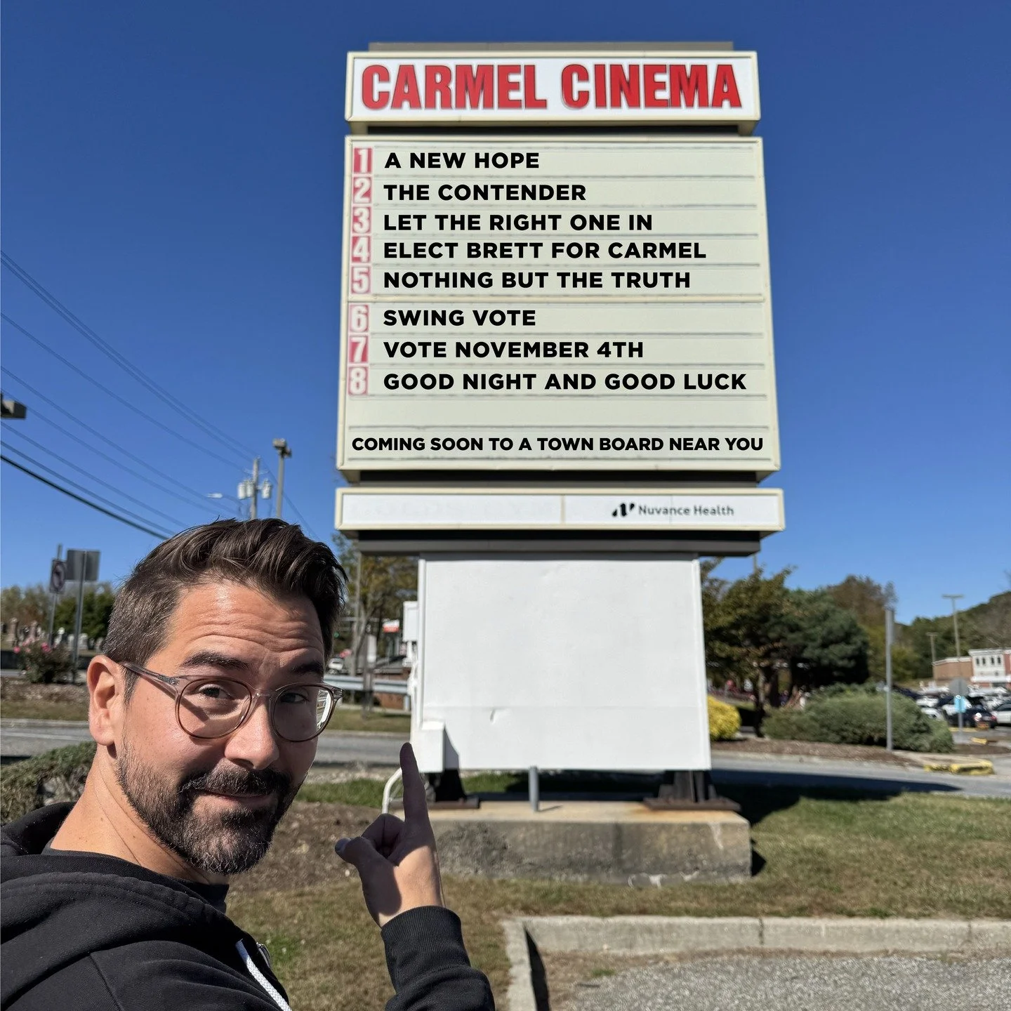 Heard it’s official that Carmel Cinema is coming back! 
Thought I’d go check out the showtimes*…looks like there’s some great movies playing November 4th!.
*not actual Carmel Cinema showtimes 😉