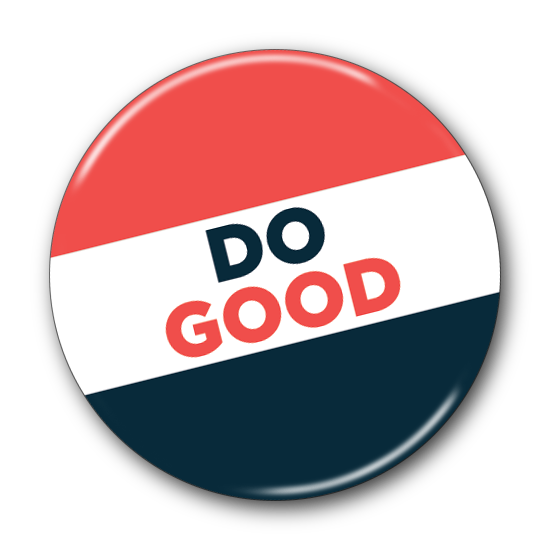 Image of a button that reads "Do Good"