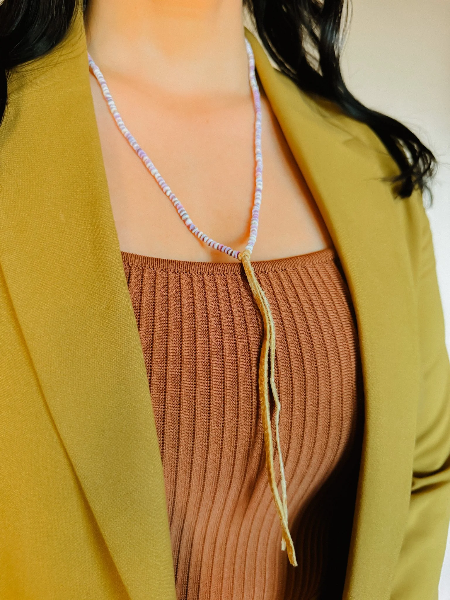 KAMAMA Wampum & Antique Seed Bead Necklace