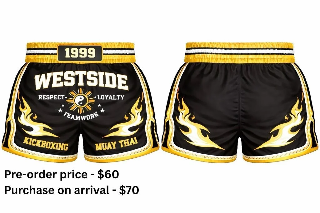 Westside Muay Thai shorts &amp; hand wraps ordered and currently being produced by our new friends at @m_kareem_sports , Sialkot, Pakistan. I&rsquo;ll update everyone on timing as we get closer to a delivery date. As you know, that region has some un